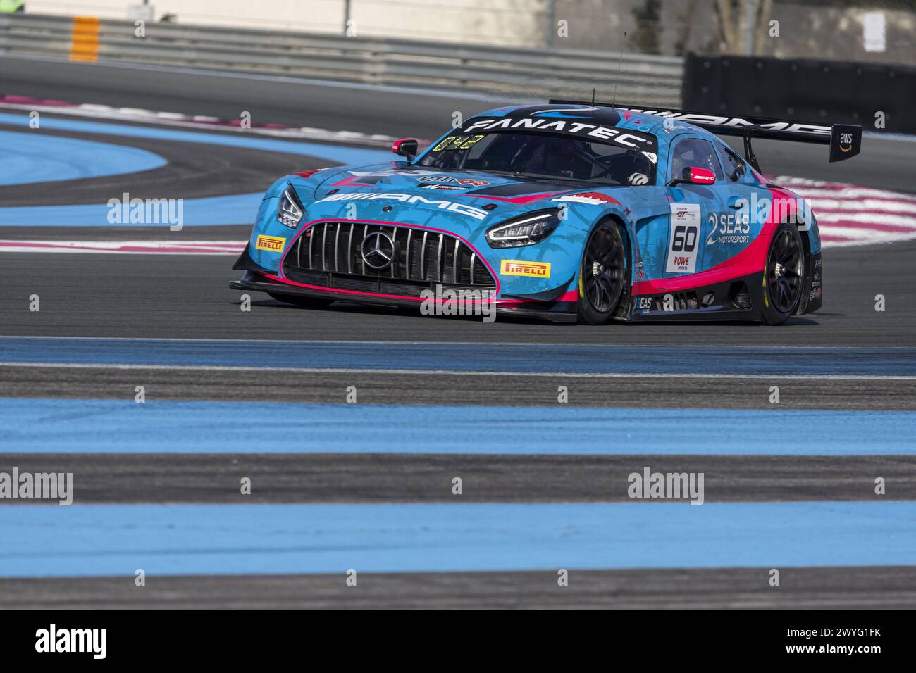 60 KODRIC Martin (hrv), Al-KHALIFA Isa (bhr), WILLIAMS Lewis (gbr), 2 Seas Motorsport, Mercedes-AMG GT3 Evo, action lors de la 1ère manche du Fanatec GT World Challenge 2024 propulsé par AWS sur le circuit Paul Ricard, du 5 au 7 avril 2024 au Castellet Banque D'Images