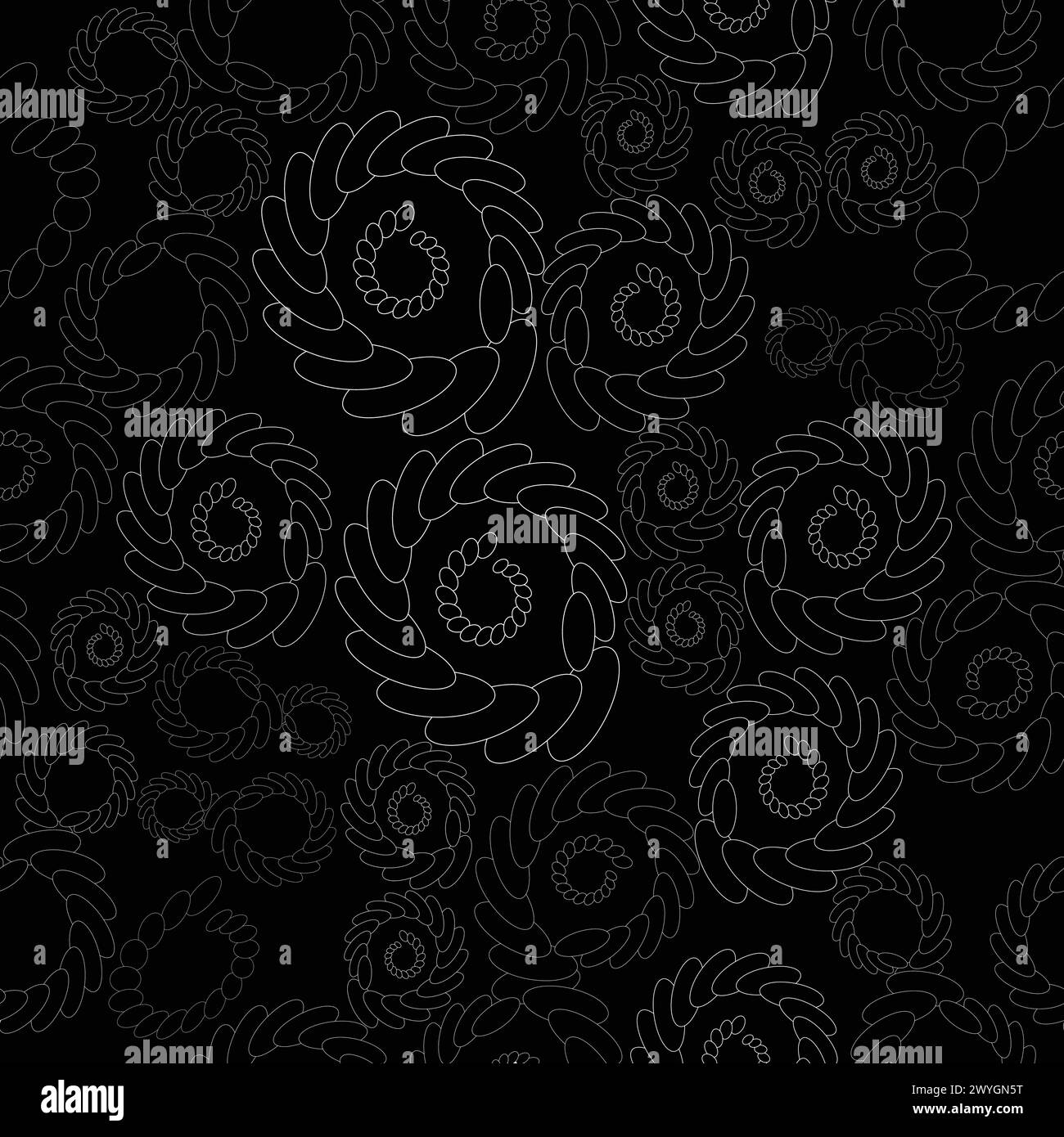 design paisley géométrique fait avec des ovales monochromatiques sans couture ; illustration vectorielle Illustration de Vecteur