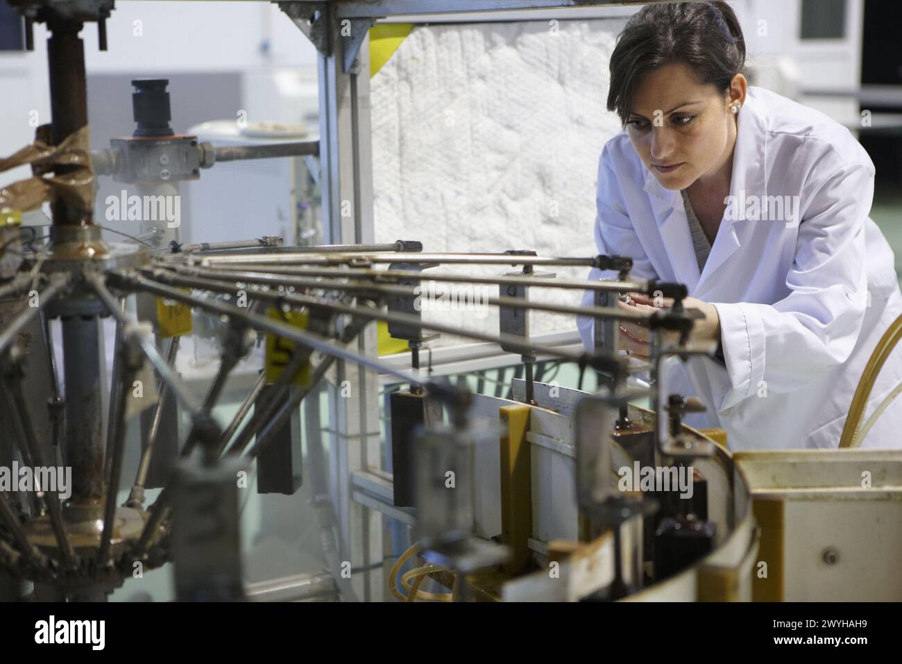 Équipement d'analyse de fatigue thermique, matériaux d'essai utilisés pour la fabrication de moules, procédure de fusion de métaux non ferreux, unité de fonderie. Fundación Inasmet-Tecnalia, Centro de Investigación, Parque Tecnologico de San Sebastian, Donostia, Gipuzkoa, Euskadi. Banque D'Images