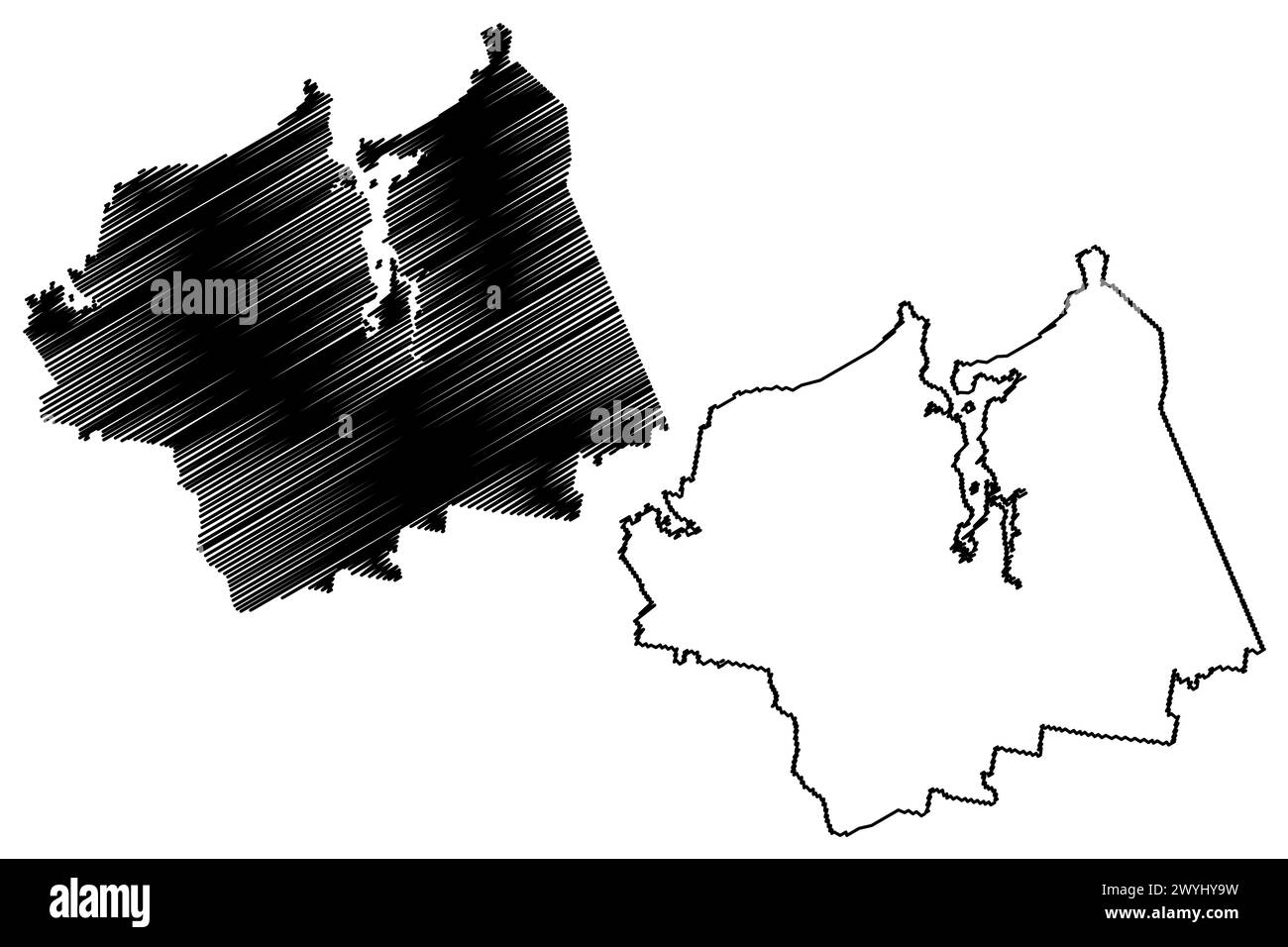 Latrobe Council (Commonwealth of Australia, Tasmanie, lutruwita) illustration vectorielle, croquis griffonnant carte Latrobe Illustration de Vecteur