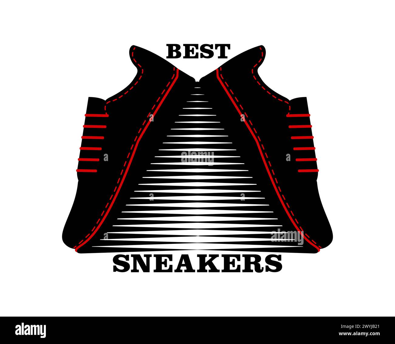 Meilleures baskets. Silhouette vectorielle. Logo de conception, enseigne et autres idées. Illustration sur fond blanc. Illustration de Vecteur