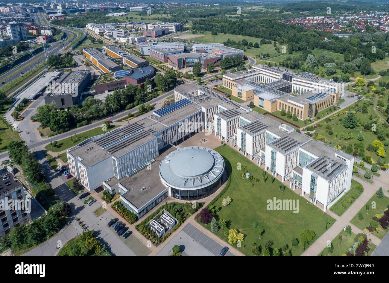 Campus de l'UJ, Campus du 600ème anniversaire du renouvellement de l'Université Jagellonienne, Cracovie, Pologne Banque D'Images