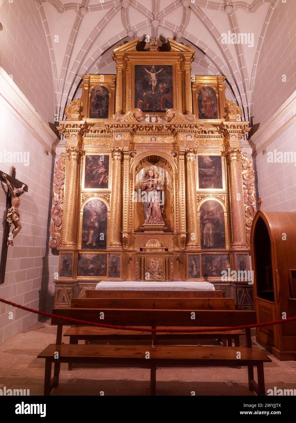 BOLEA HUESCA ARAGON ESPAGNE. Collégiale gothique. Église la collégiale de Santa Mara la Mayor dans la ville de Bolea, province d'Aragon, Spa Banque D'Images