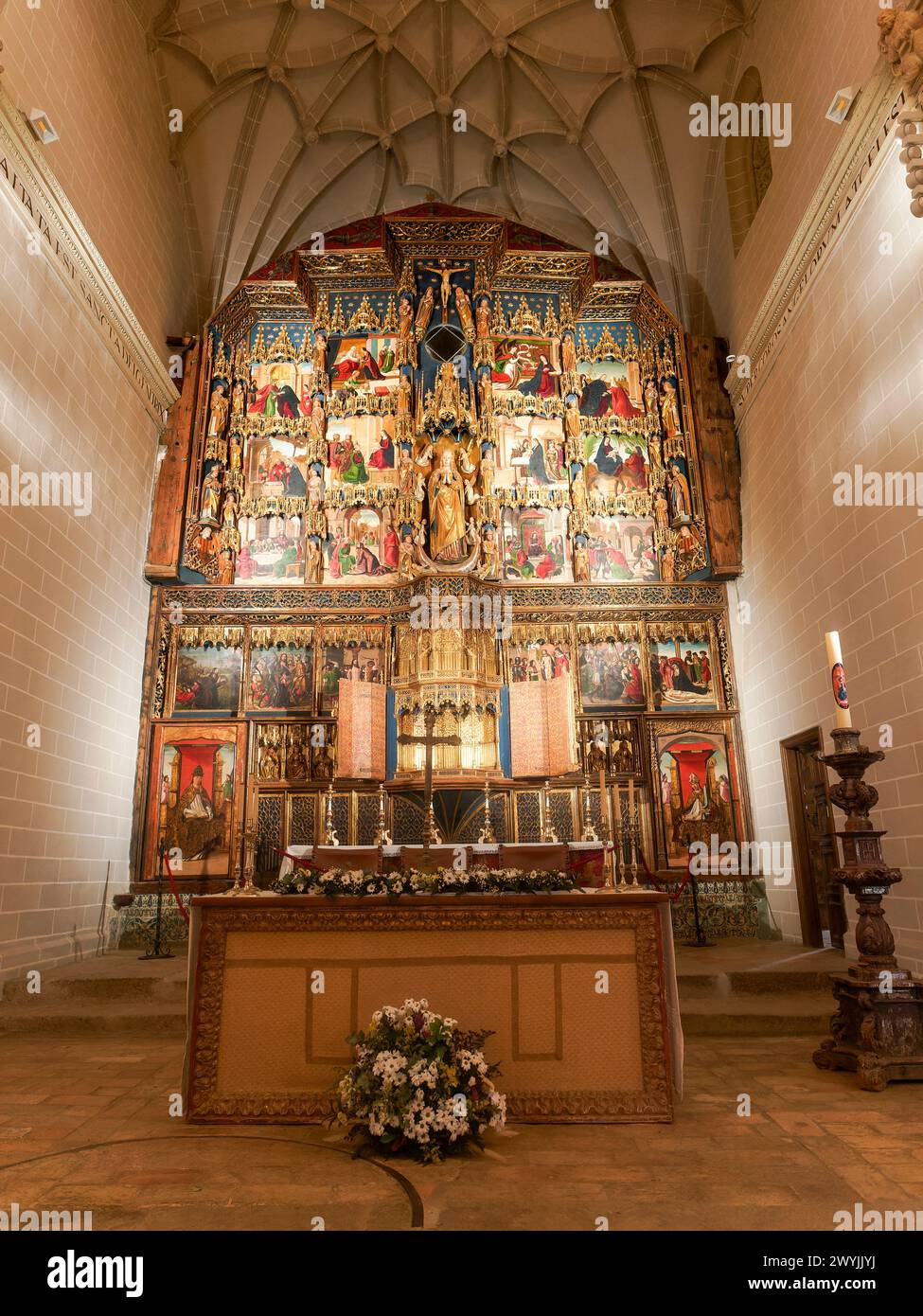 BOLEA HUESCA ARAGON ESPAGNE. Collégiale gothique. Église la collégiale de Santa Mara la Mayor dans la ville de Bolea, province d'Aragon, Spa Banque D'Images