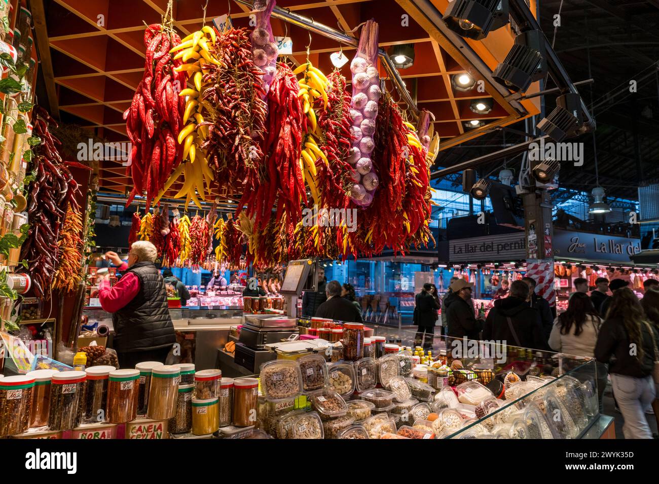 Espagne, Catalogne, Barcelone, Las Ramblas, le marché de la Boqueria Banque D'Images