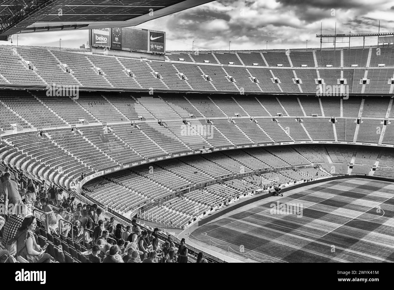 BARCELONE - 11 AOÛT : vue intérieure du stade Camp Nou, domicile du Barcelona Football Club, Catalogne, Espagne, le 11 août 2017. Avec une capacité de siège Banque D'Images