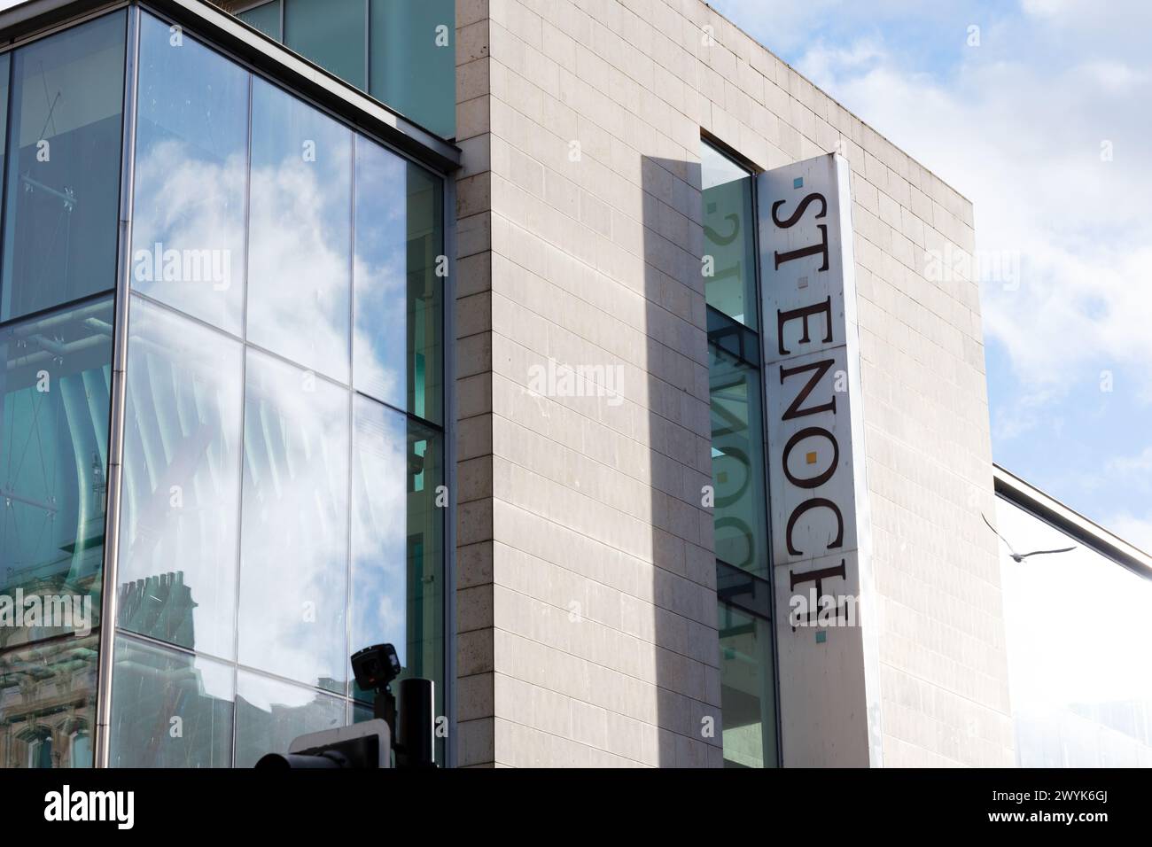 Panneau extérieur du centre commercial Glasgow Scotland St Enoch Centre Banque D'Images