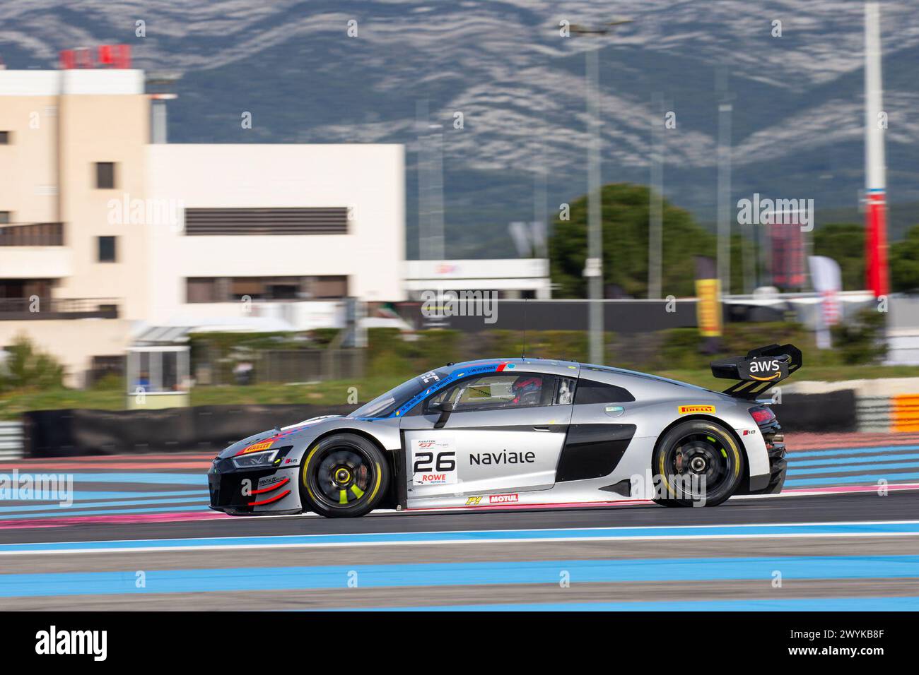 Le Castellet, France. 06 avril 2024. Le CASTELLET, circuit Paul Ricard, France, course d'Endurance de 4 heures dans le cadre de la GT World Challenge Endurance Cup tenue le 06. AVRIL 2024 ; # 26, Ugo Dewilde, Sainteloc Racing Team, Audi R8 LMS GT3 EVO II voiture. L'écurie Sainteloc Racing Team participe à la Fanatec GT World Challenge Endurance Cup, image redevable, photo copyright © Geert FRANQUET/ATP images (FRANQUET Geert /ATP/SPP) crédit : SPP Sport Press photo. /Alamy Live News Banque D'Images