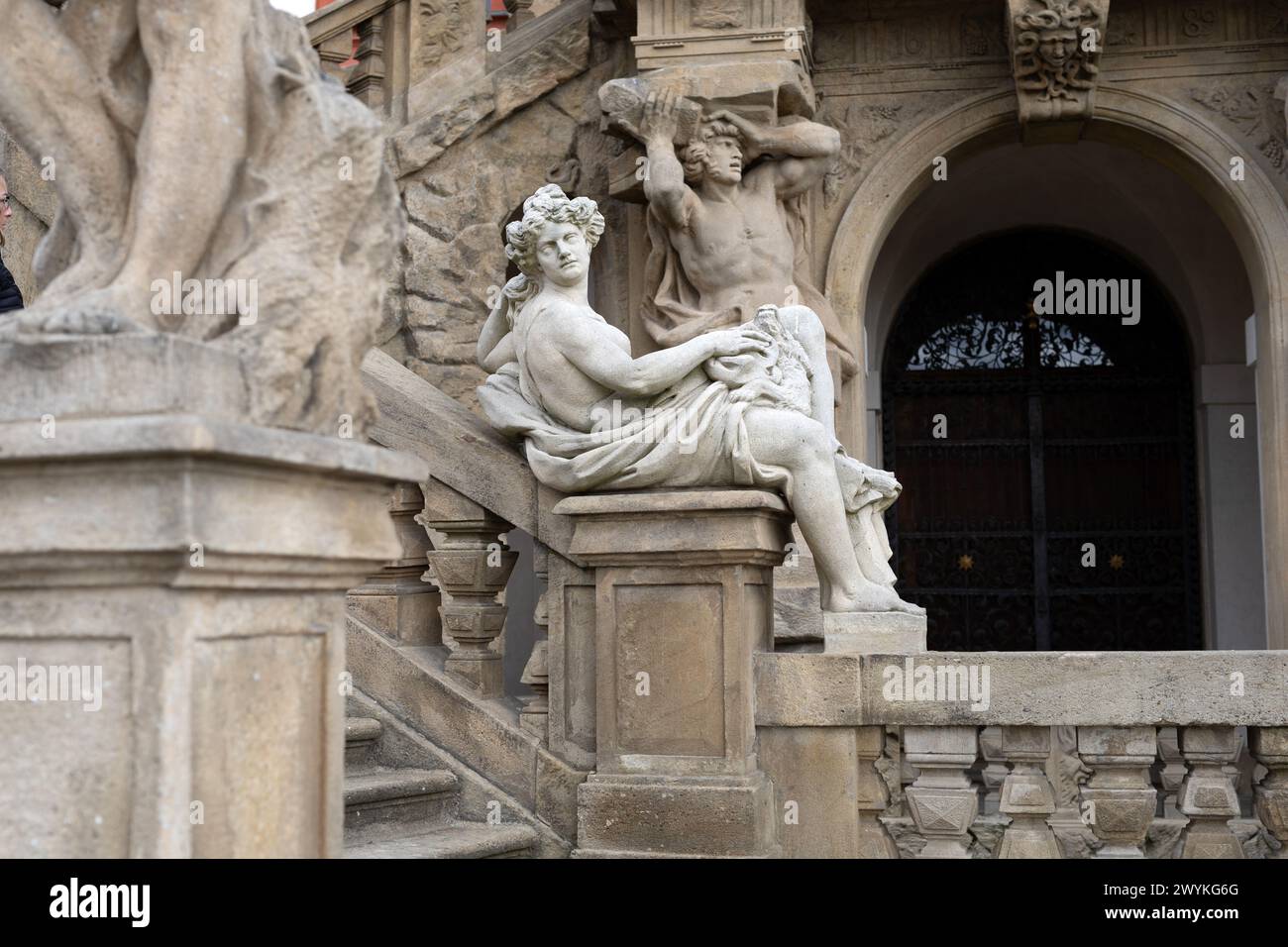 Sculpture de mythologie au château de Troja Banque D'Images