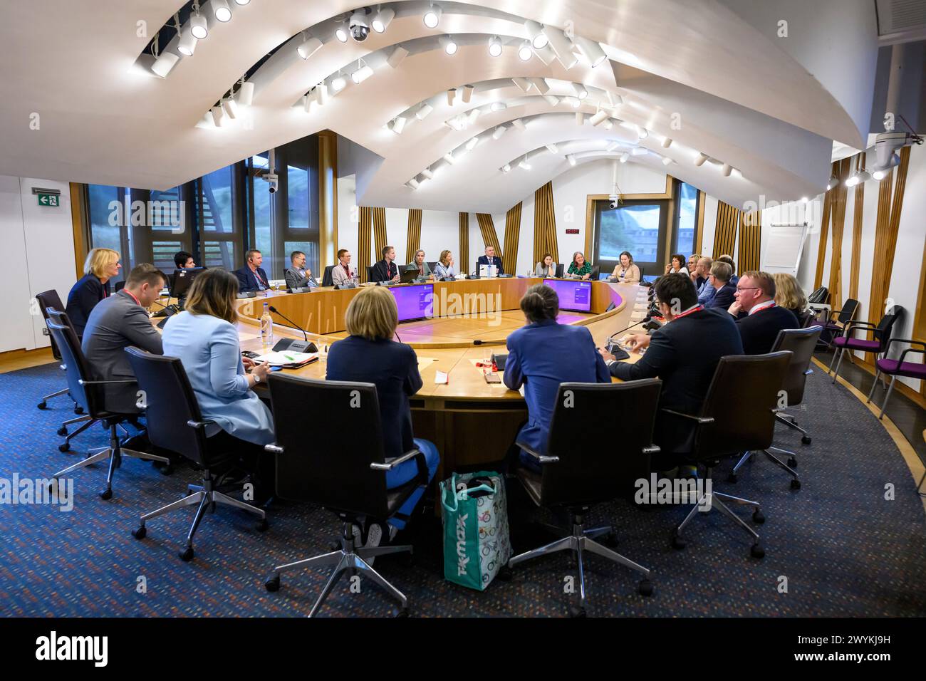 Salle du comité du Parlement écossais Banque D'Images