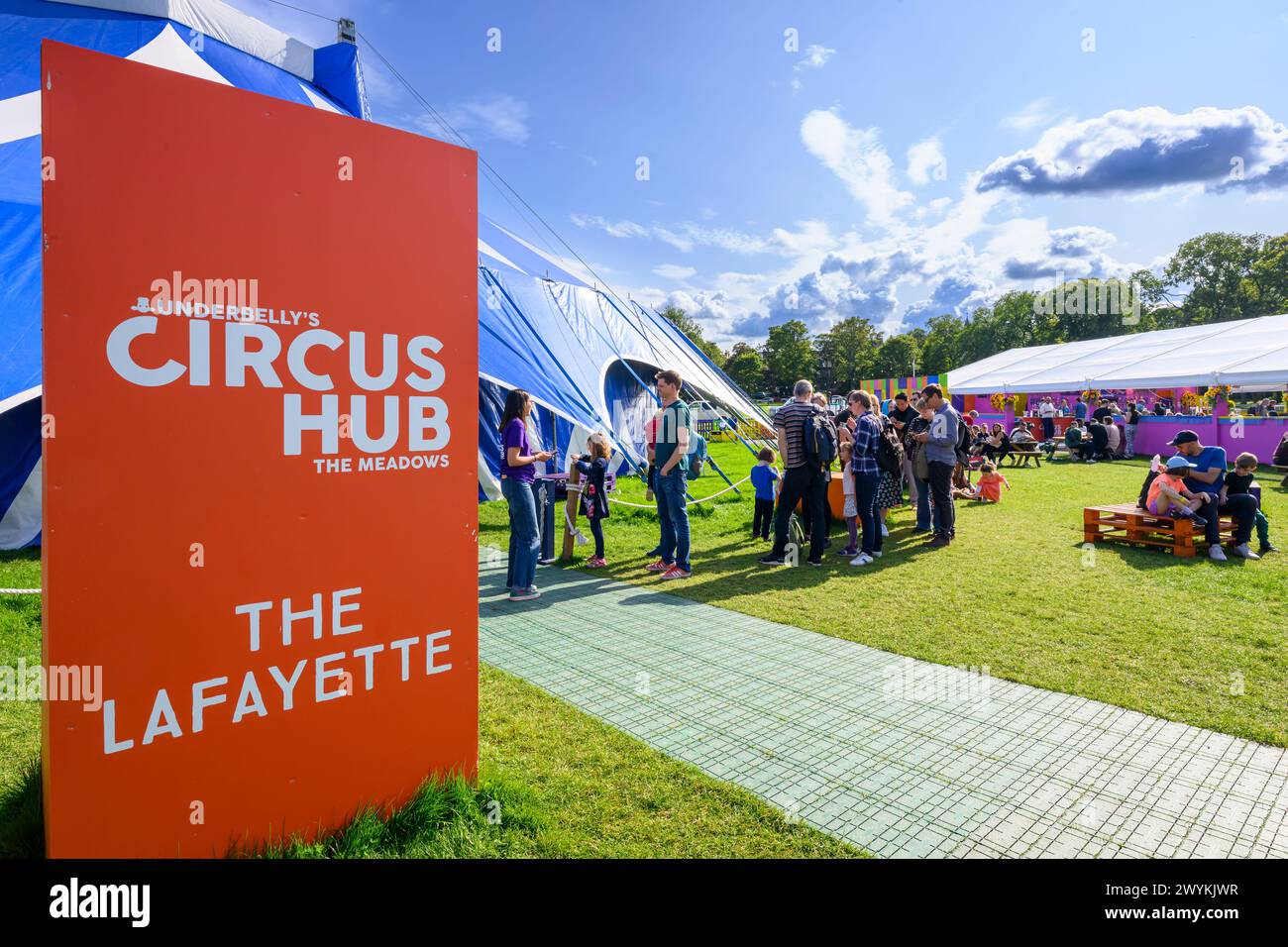 Underbelly Circus Hub , Meadows, Edinburgh Fringe Festival, Lafayette Banque D'Images