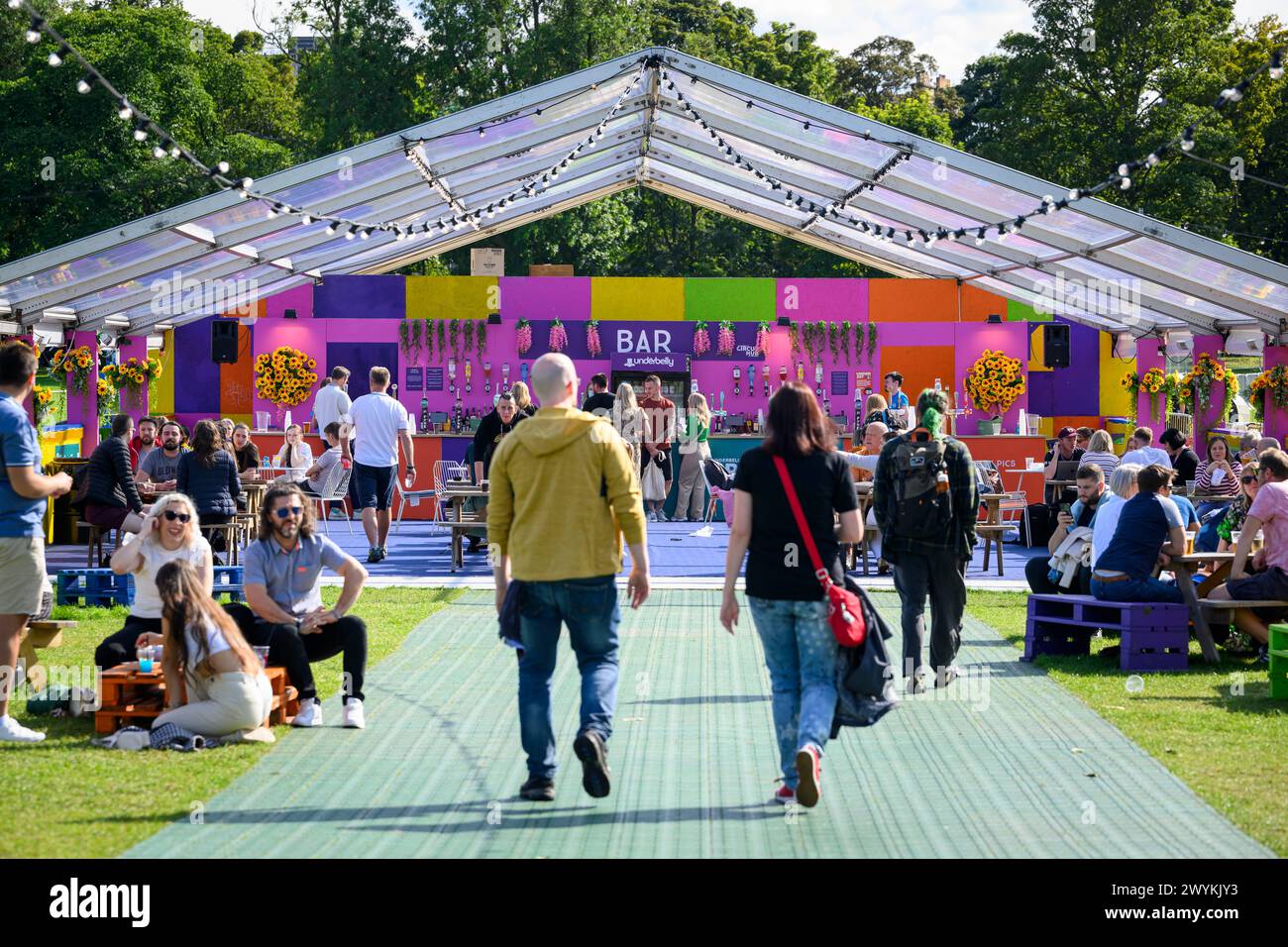 Underbelly Circus Hub , Meadows, Edinburgh Fringe Festival Banque D'Images