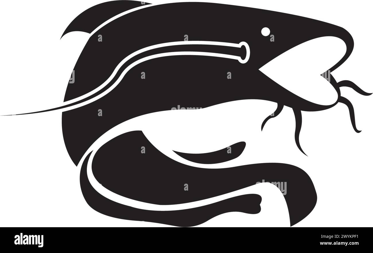 Conception d'illustration d'icône vectorielle de modèle de logo Catfish Illustration de Vecteur