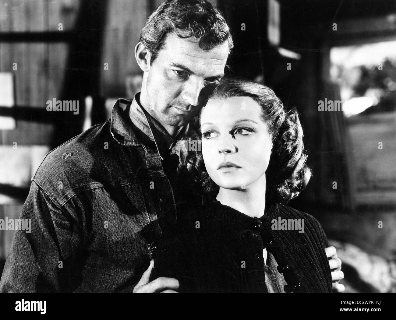 Zachary Scott, Betty Field, sur le plateau du film, 'The Southerner', United Artists, 1945 Banque D'Images