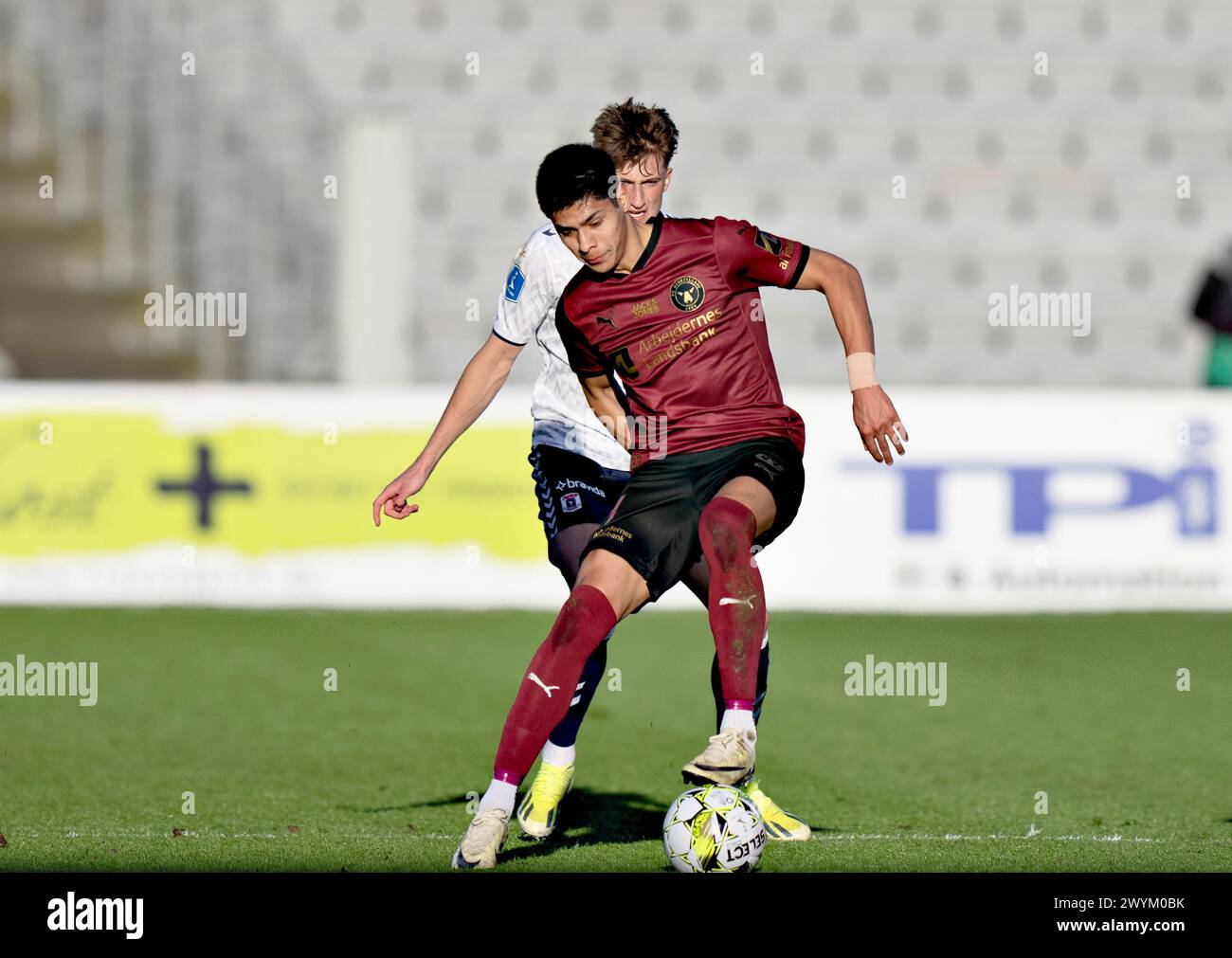 Dario Esteban Osorio du FC Midtjylland dans le match de Superliga 3F entre AGF et FC Midtjylland au Ceres Park à Aarhus, dimanche 7 mars 2024. (Photo : Henning Bagger/Ritzau Scanpix) Banque D'Images