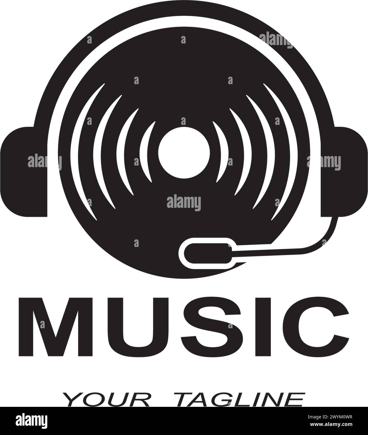 Vinyle disque enregistrer musique logo vecteur icône illustration design Illustration de Vecteur