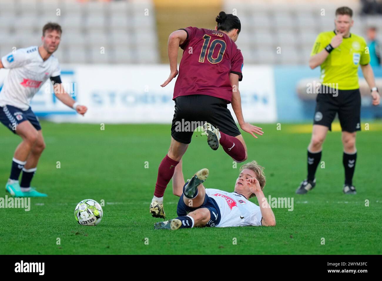 Match de Superliga entre AGF et FC Midtjylland au Ceres Park à Aarhus le dimanche 7 avril 2024. (Photo : Henning Bagger/Scanpix 2024) Banque D'Images