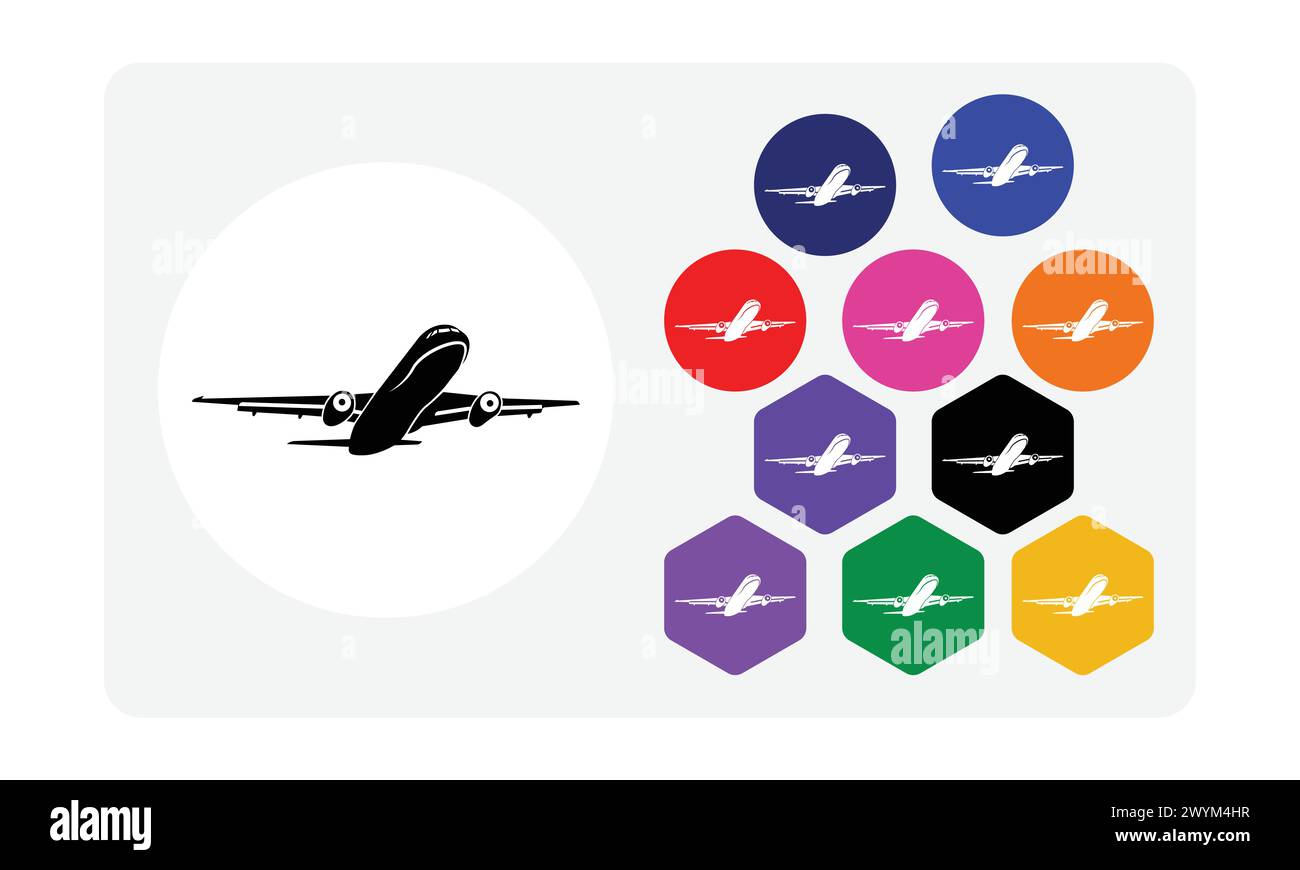 Vol avion icône avion passager Illustration de Vecteur