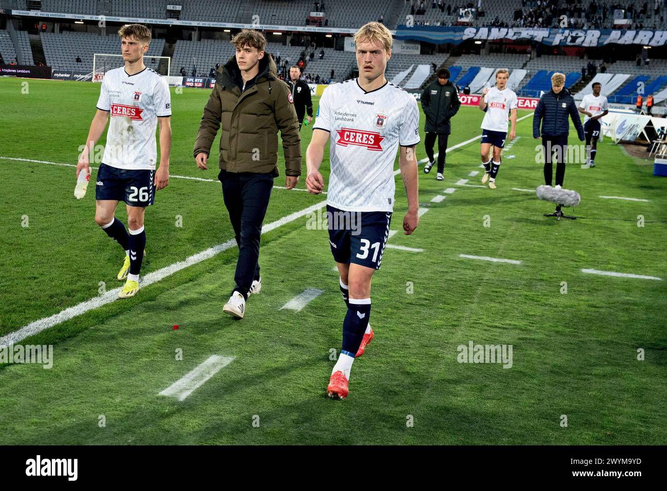 AGF après la défaite dans le 3F Superliga match entre AGF et FC Midtjylland au Ceres Park à Aarhus, dimanche 7 mars 2024. (Photo : Henning Bagger/Ritzau Scanpix) Banque D'Images