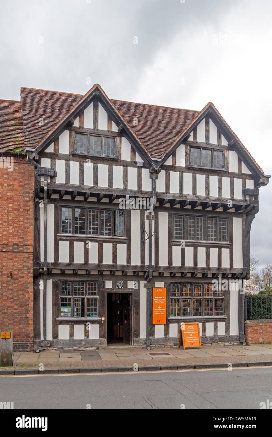 William Shakespeare's New place, Stratford upon Avon, Angleterre, Grande-Bretagne Banque D'Images