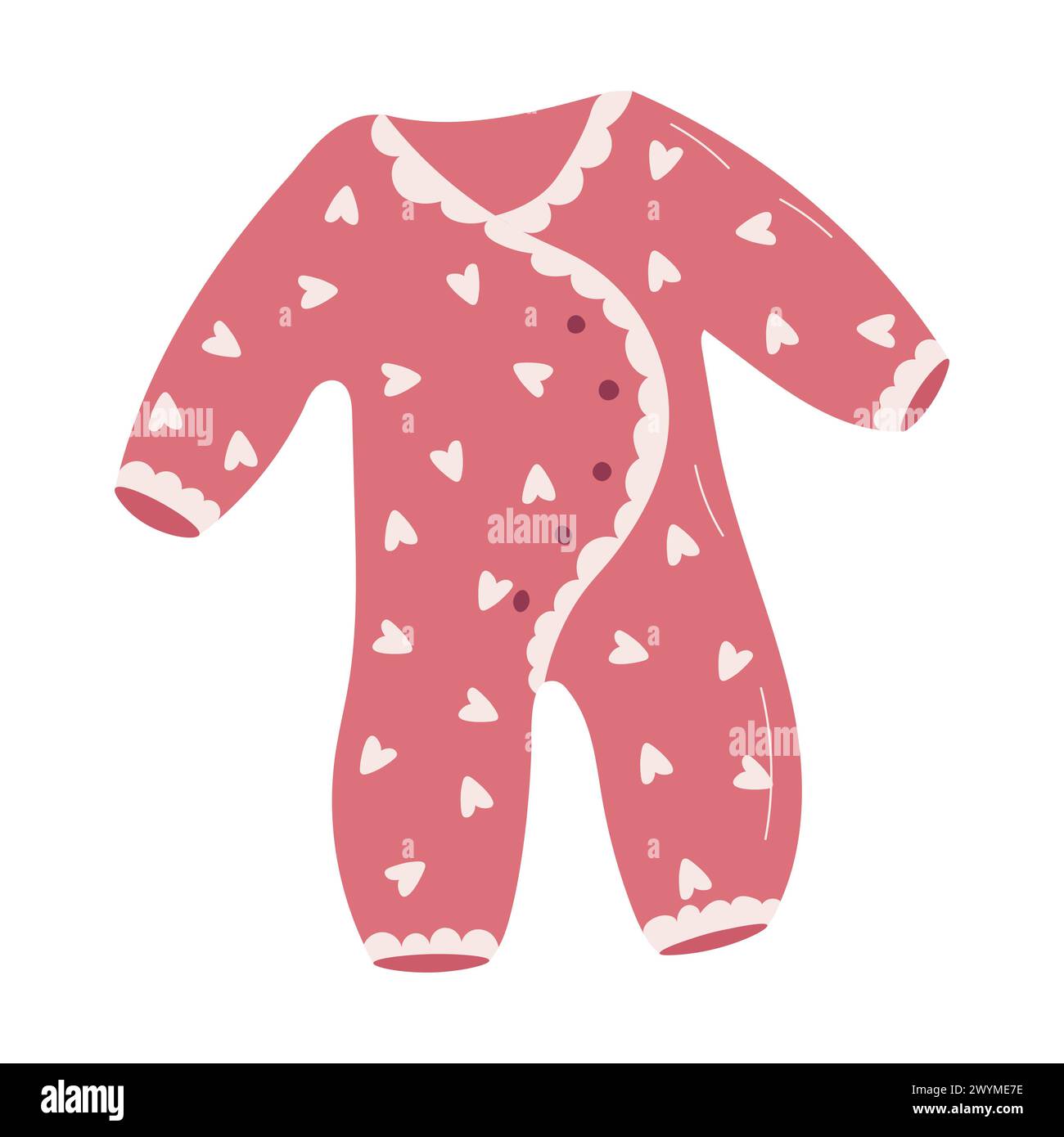 Illustration vectorielle d'un costume d'enfants avec des coeurs roses. Illustration de Vecteur