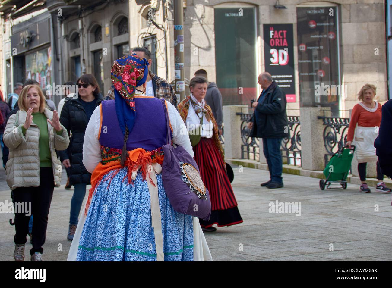 Vigo, Pontevedra, Espagne ; 7 avril 2024; les femmes de Vigo ont joué un rôle très important dans la reconquête de Vigo contre les Français. Les femmes dans la période c Banque D'Images