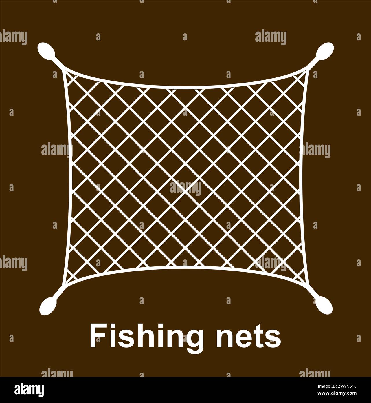 Conception de modèle d'illustration vectorielle d'icône de filet de pêche Illustration de Vecteur