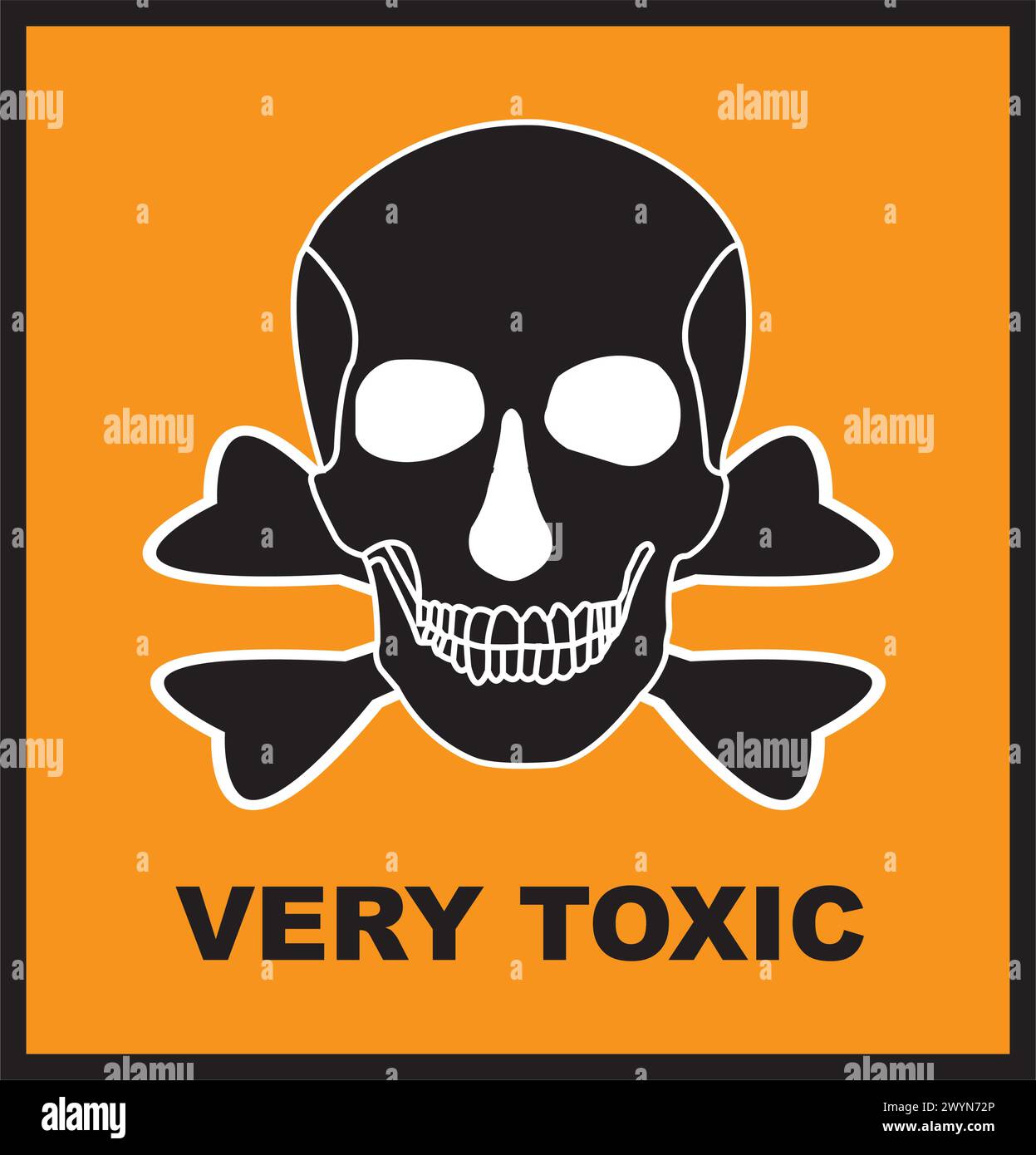 Icône de danger chimique, conception d'illustration vectorielle de symbole d'avertissement de poison Illustration de Vecteur