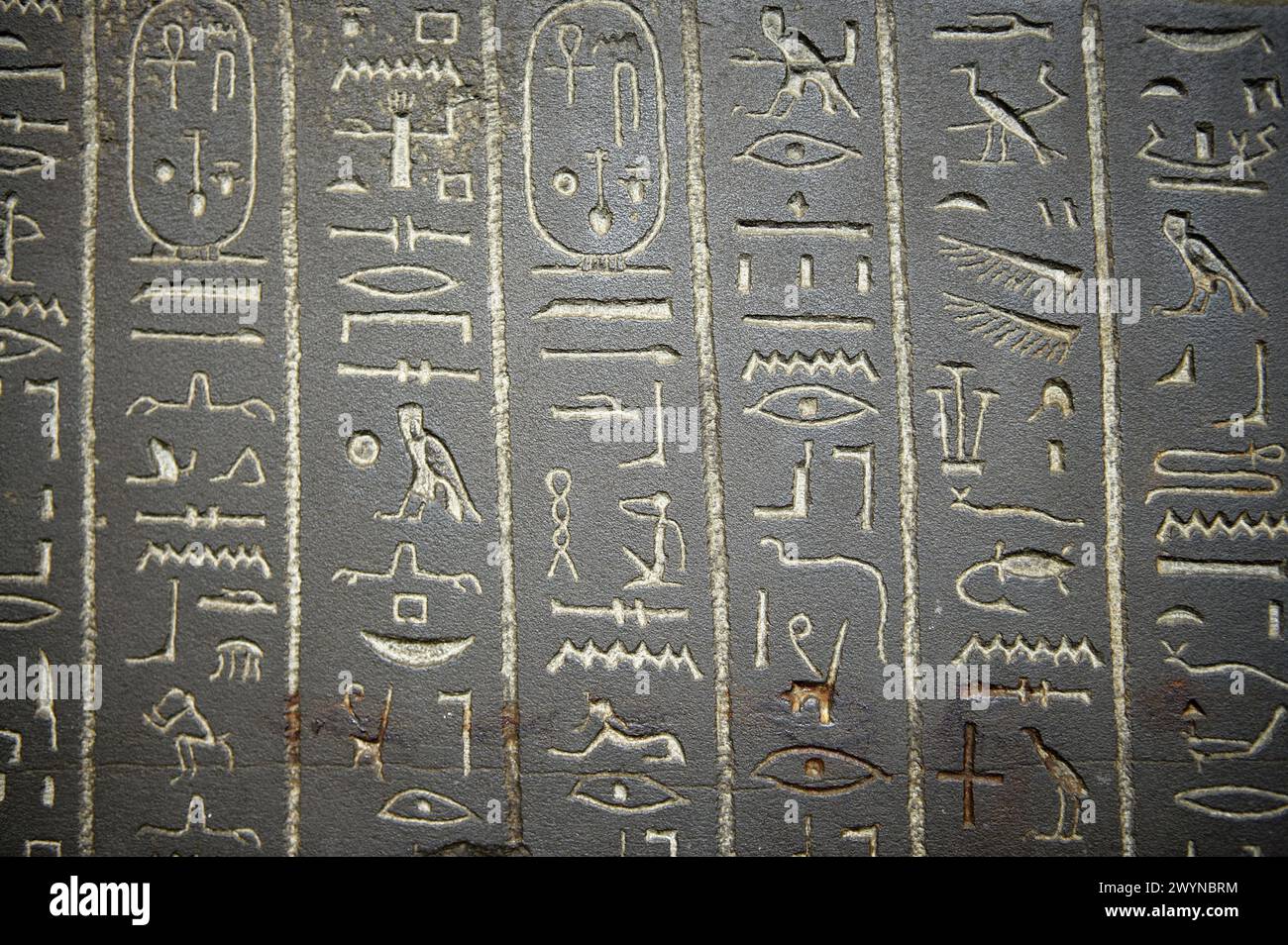La pierre Shabako, sculpture égyptienne, le British Museum, Londres. L'Angleterre. UK. Banque D'Images