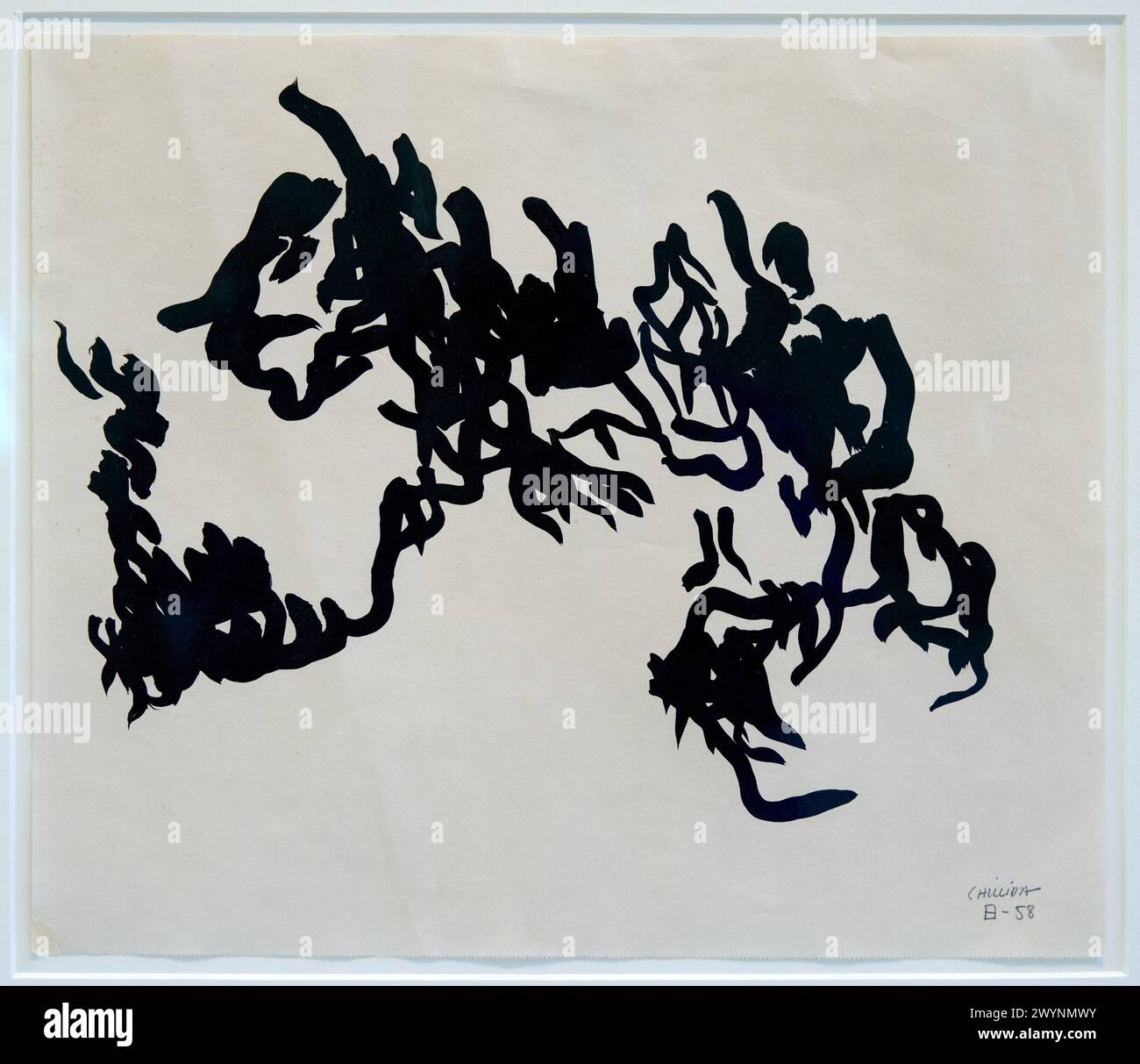 'Estampes et dessins', années 50, Eduardo Chillida (1924-2002), Chillida Leku Museoa, Donostia, Saint-Sébastien, pays Basque, Espagne. Banque D'Images