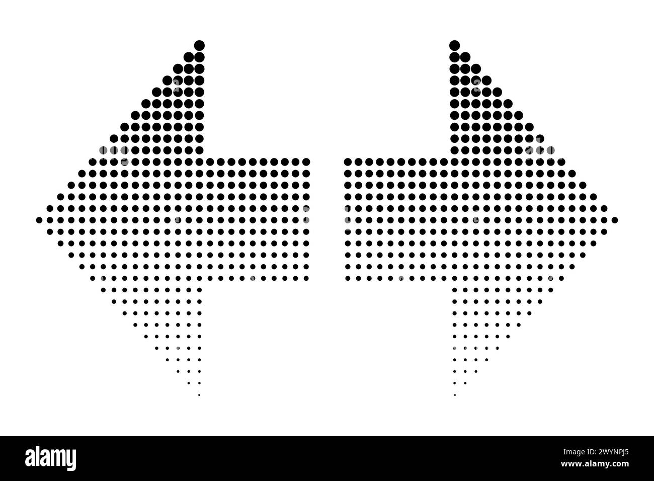 Motif de flèche demi-ton. Motif pointillé directionnel. Flèches vectorielles abstraites. Illustration vectorielle. SPE 10. Illustration de Vecteur