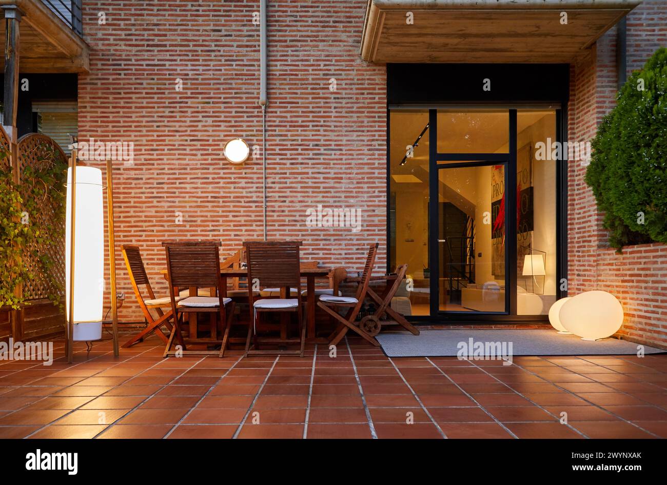 Terrasse, Maison de famille, Villa, Donostia, Saint-Sébastien, Gipuzkoa, pays Basque, Espagne, Europe. Banque D'Images