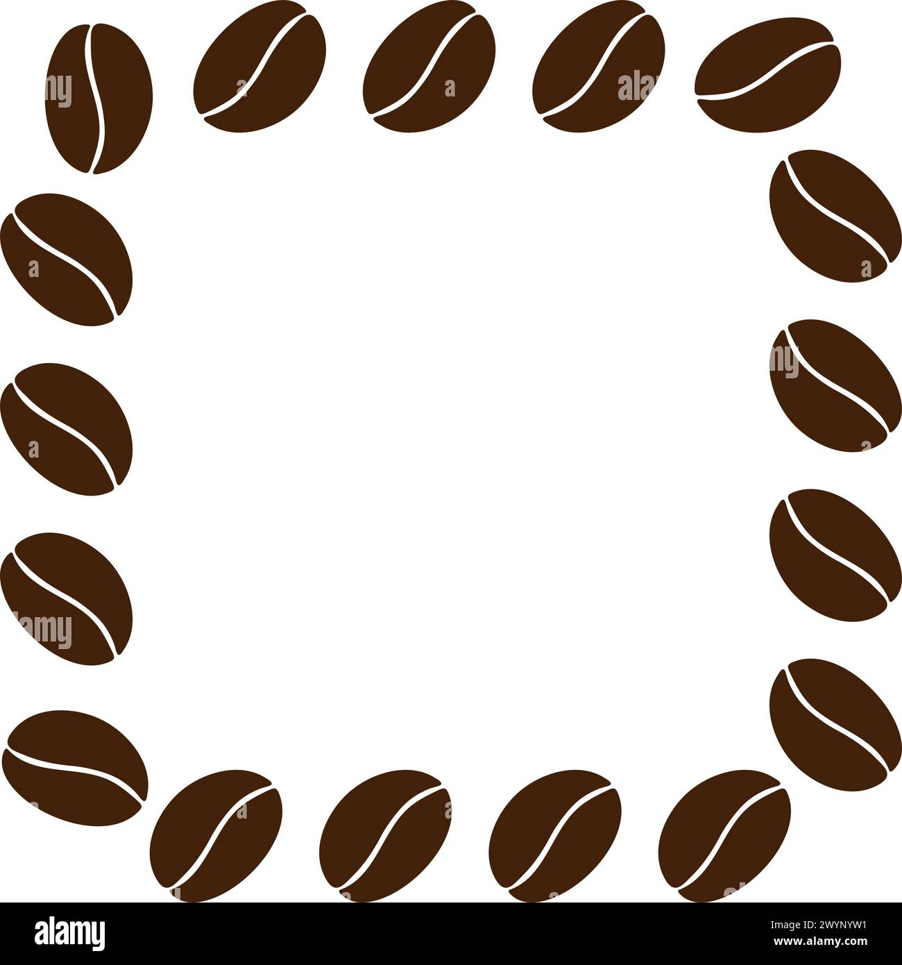 Cadre carré de grains de café abstraits en brun à la mode Copier espace modèle pour lettrage ou cartes salutations ou concept de conception de toile de fond isoler. EPS vecteur pour affiche, bannière, brochure ou web, étiquette de prix Illustration de Vecteur