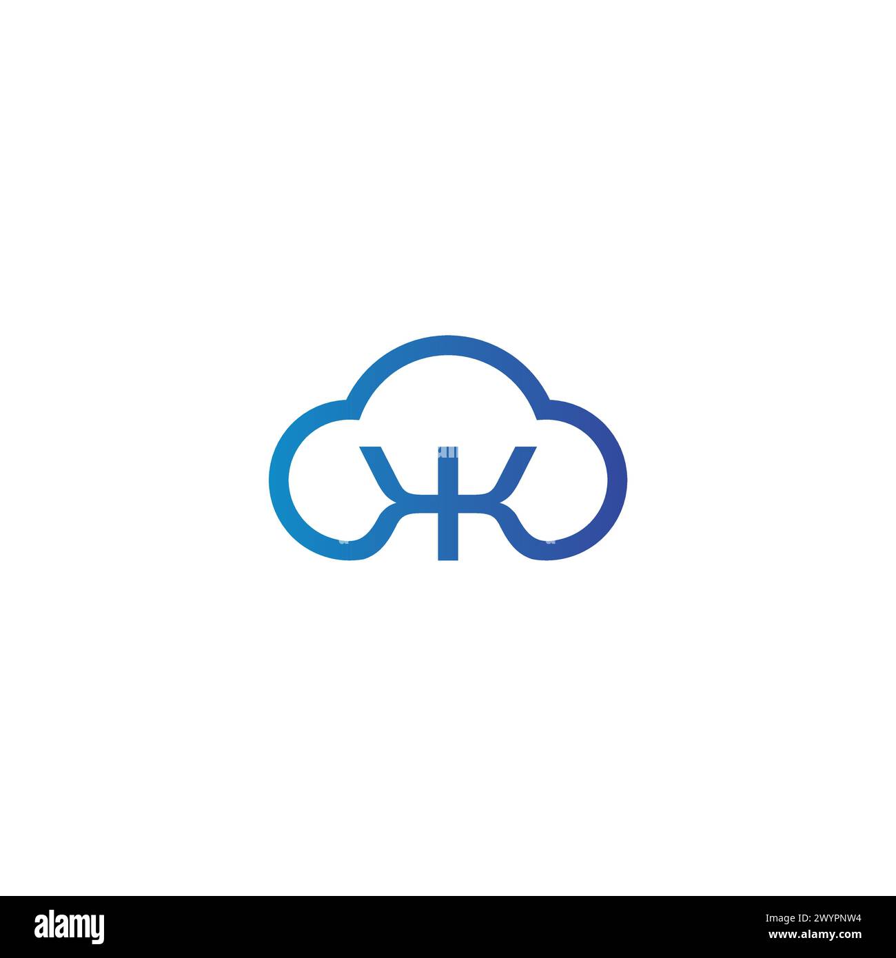 Logo KK Cloud. Icône lettre K. Logo Cloud Illustration de Vecteur