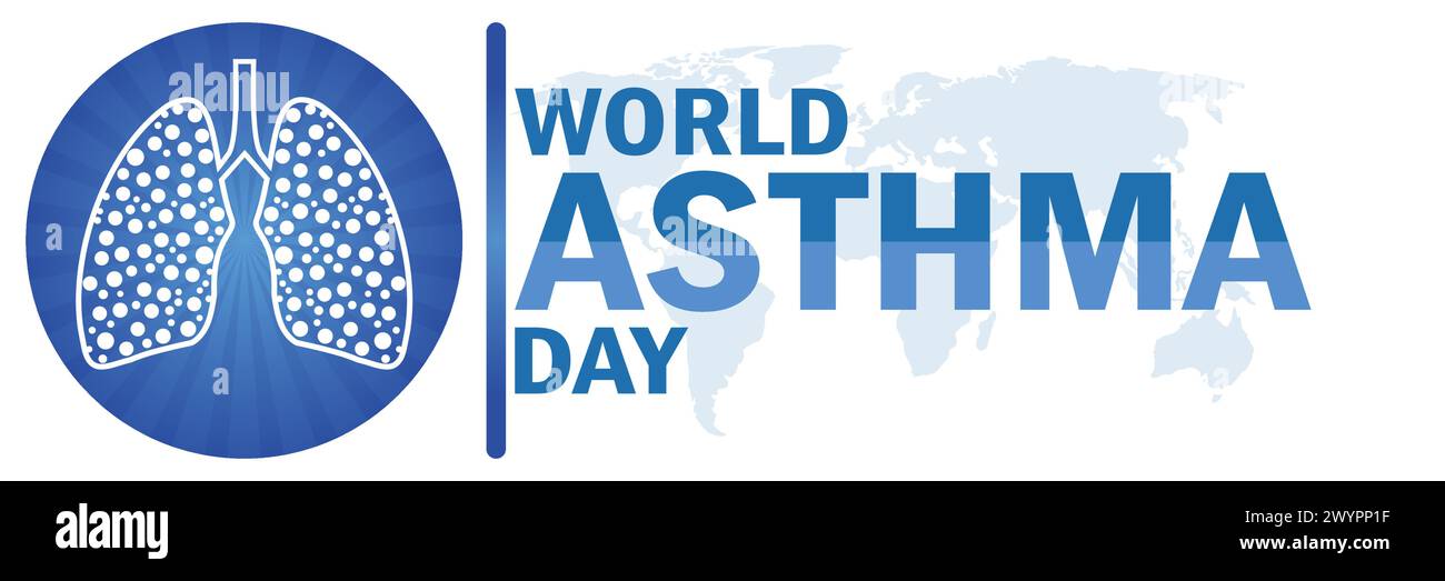 Journée mondiale de l'asthme. Illustration vectorielle. Convient pour carte de vœux, affiche et bannière Illustration de Vecteur