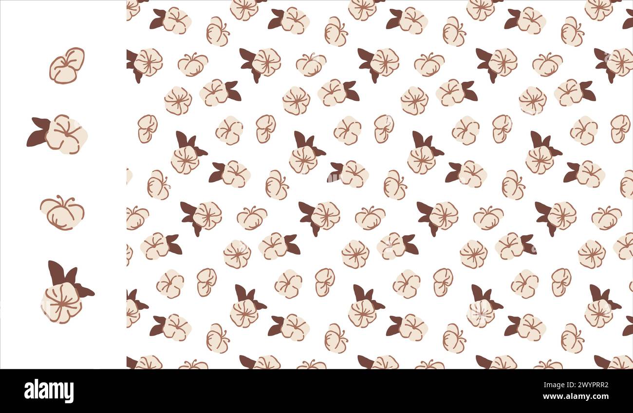 Motif fleurs abstraites simples dans le style doodle dessiné différentes formes et fleurs de la nature botanique et laisse des objets modernes vecteur tendance moderne Ill Illustration de Vecteur