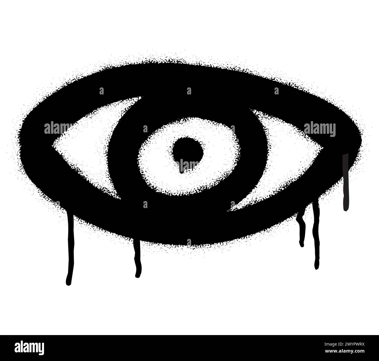 Vaporiser le symbole d'oeil graffiti sur blanc. Illustration de Vecteur