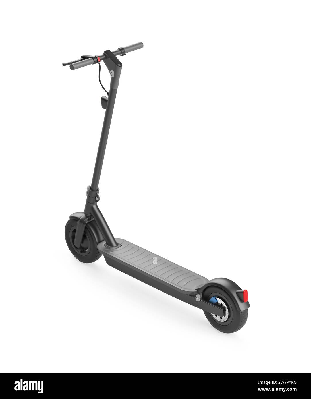 Scooter électrique moderne sur fond blanc Banque D'Images