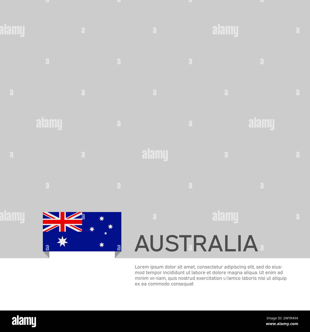 Fond du drapeau australien. Bannière australienne patriotique de l'État, couverture. Modèle de document avec drapeau de l'australie sur fond blanc. Affiche nationale Illustration de Vecteur
