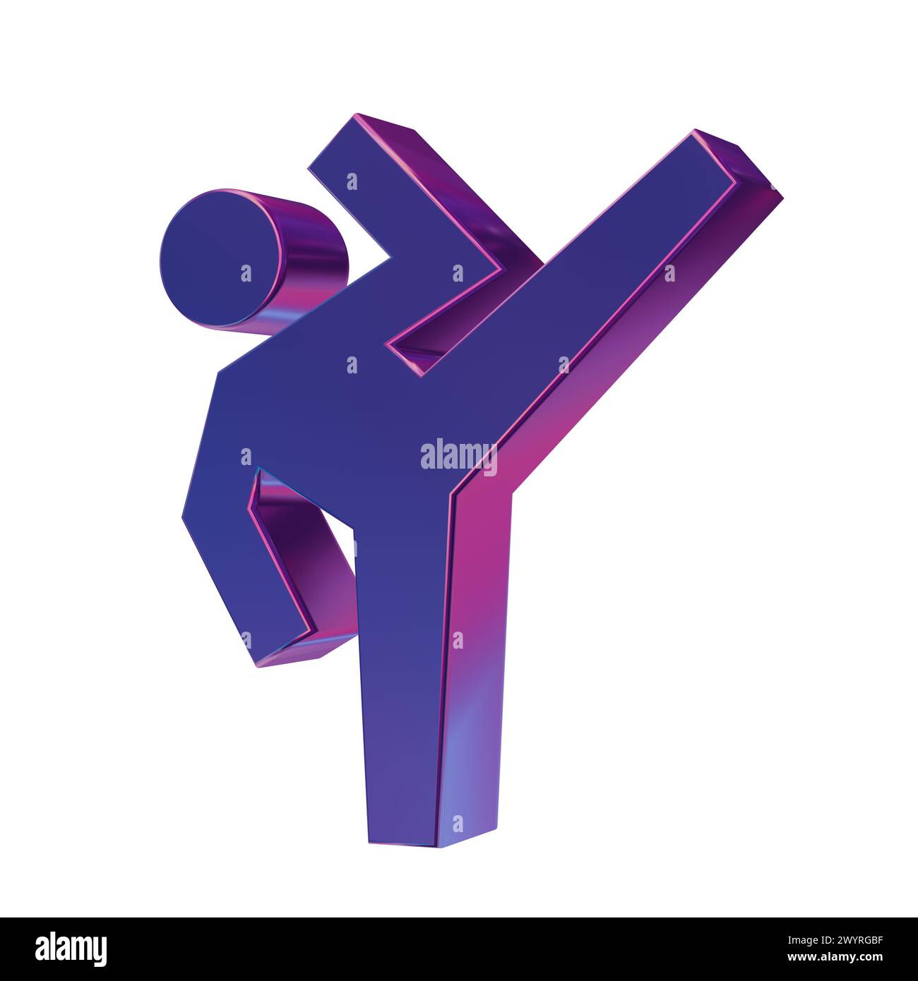 Belles illustrations abstraites icônes de symboles Blue Sports Martial Arts Banque D'Images