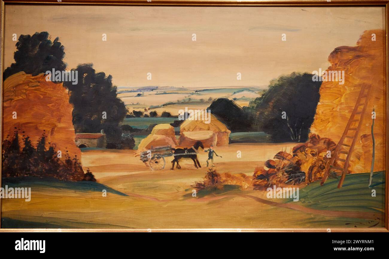 Paysage aux meules de paille, 1946-1947, André Derain, Musée d'Art Moderne, Troyes, Champagne-Ardenne, Aube, France, Europe Banque D'Images
