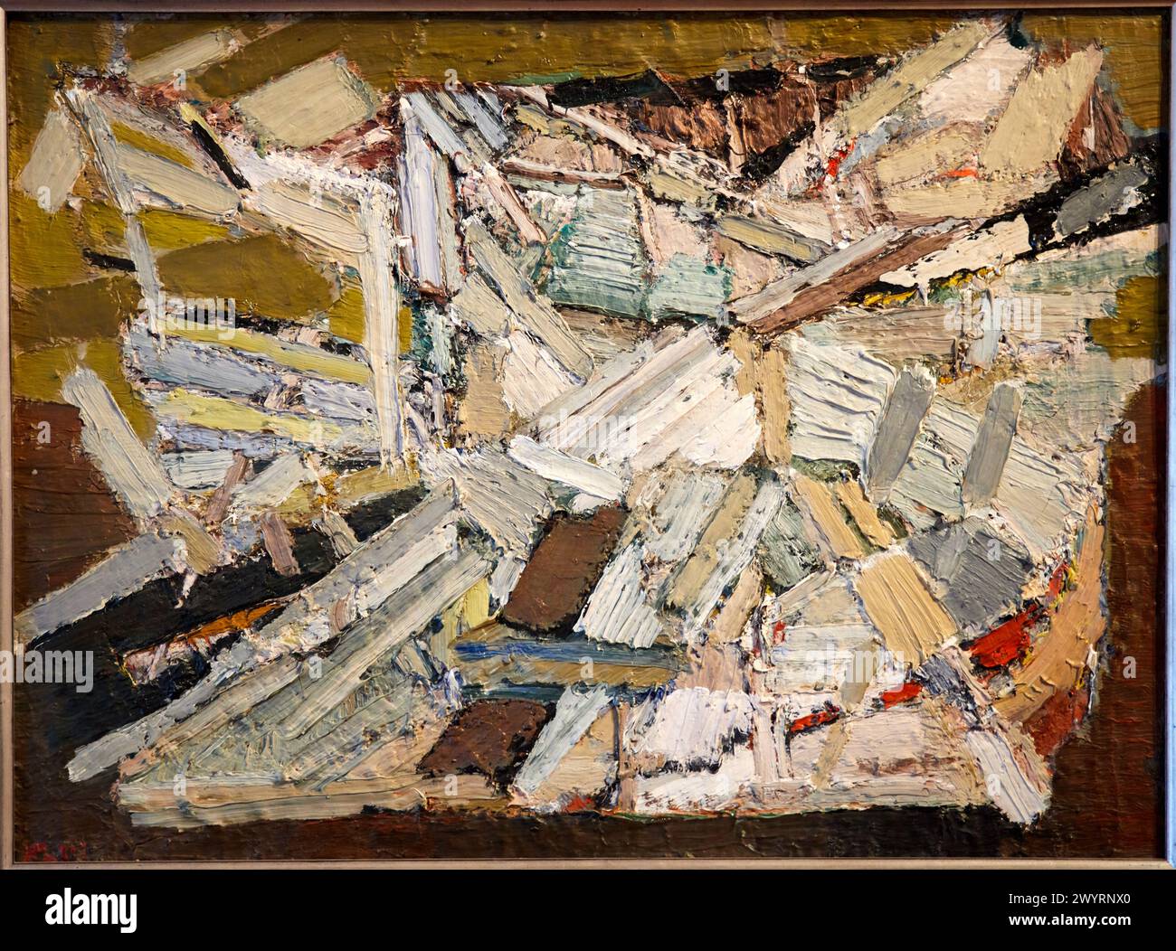 Composition abstraite, 1948 (huile sur toile), Nicolas de Staël, Musée d'Art Moderne, Troyes, Champagne-Ardenne, Aube, France, Europe Banque D'Images