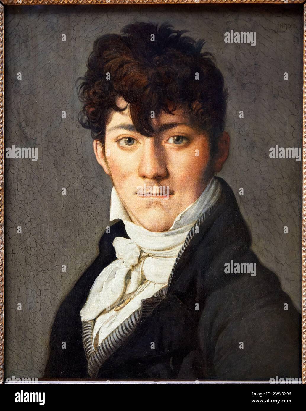 Portrait d’Auguste François, peintre et officier de marine, dit neveu de Talma, 1805, Jean-Auguste-Dominique Ingres, 1780-1867, musée du Louvr Banque D'Images