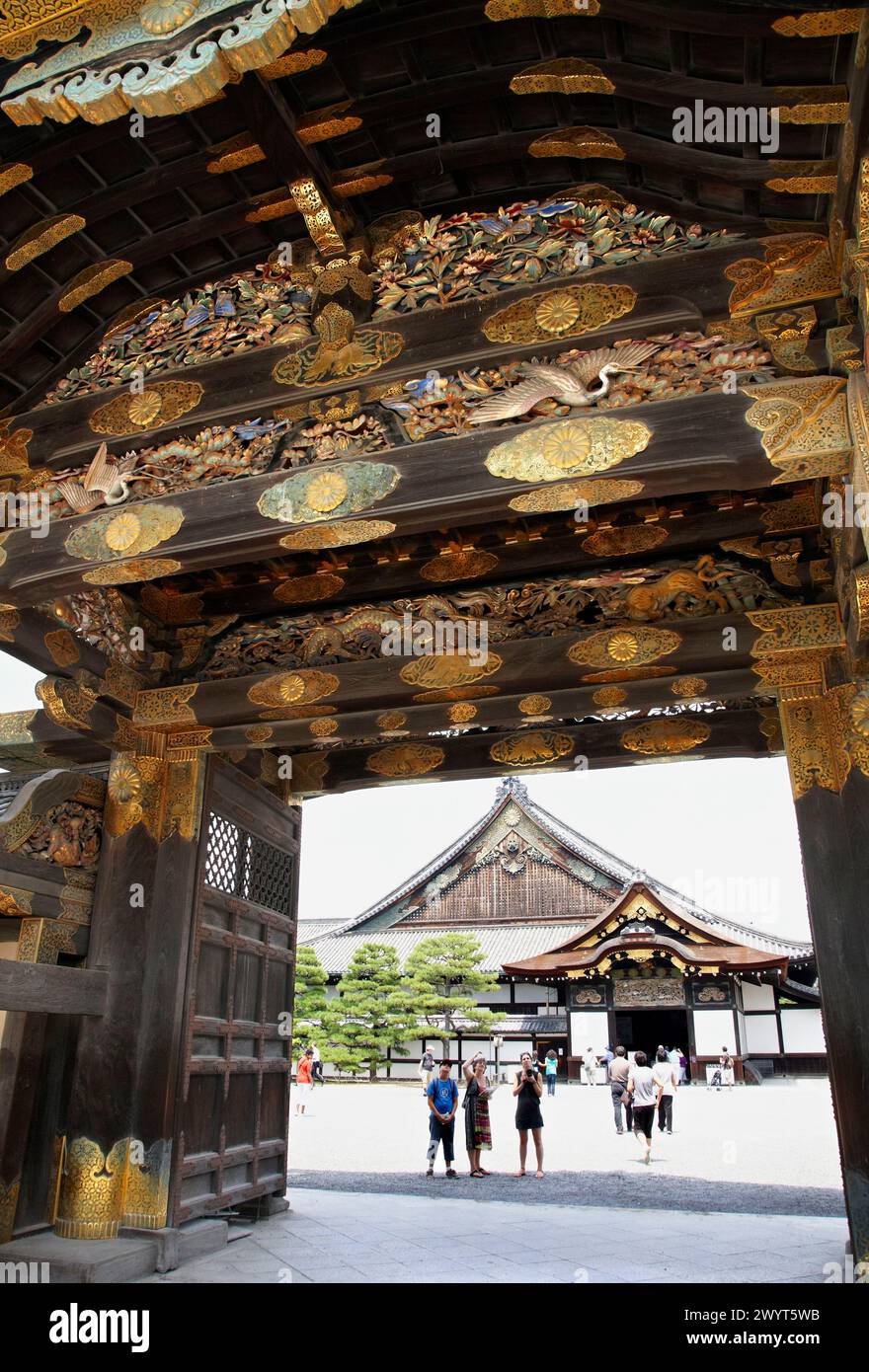 Karamon Gate, Château de Nijō, Palais Ninomaru, Kyoto, Japon. Banque D'Images