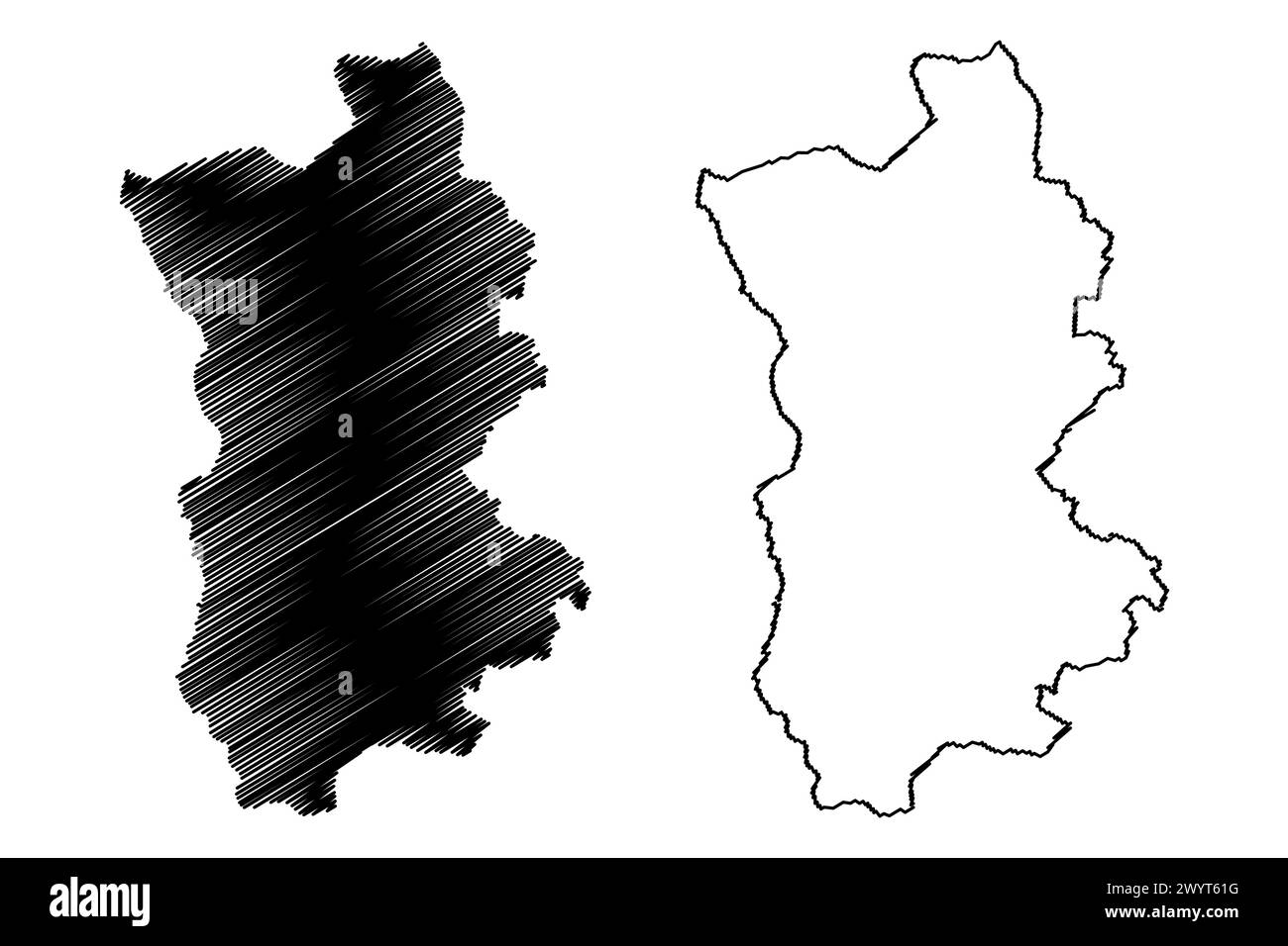 District de Willisau (Suisse, Confédération suisse, canton de Lucerne ou Lucerne) illustration vectorielle de carte, croquis griffonnant carte Wahlkreis Willisau Illustration de Vecteur