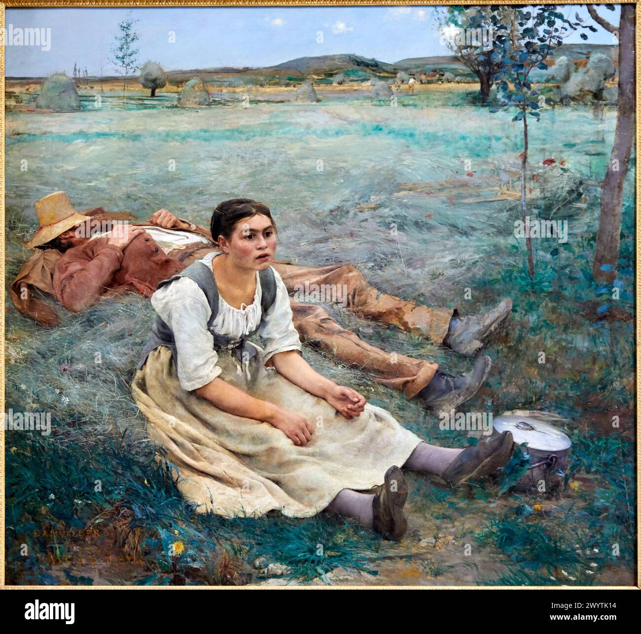 'Les foins', 1877, Jules Bastien-Lepage, Musée d'Orsay, Paris, France, Europe Banque D'Images