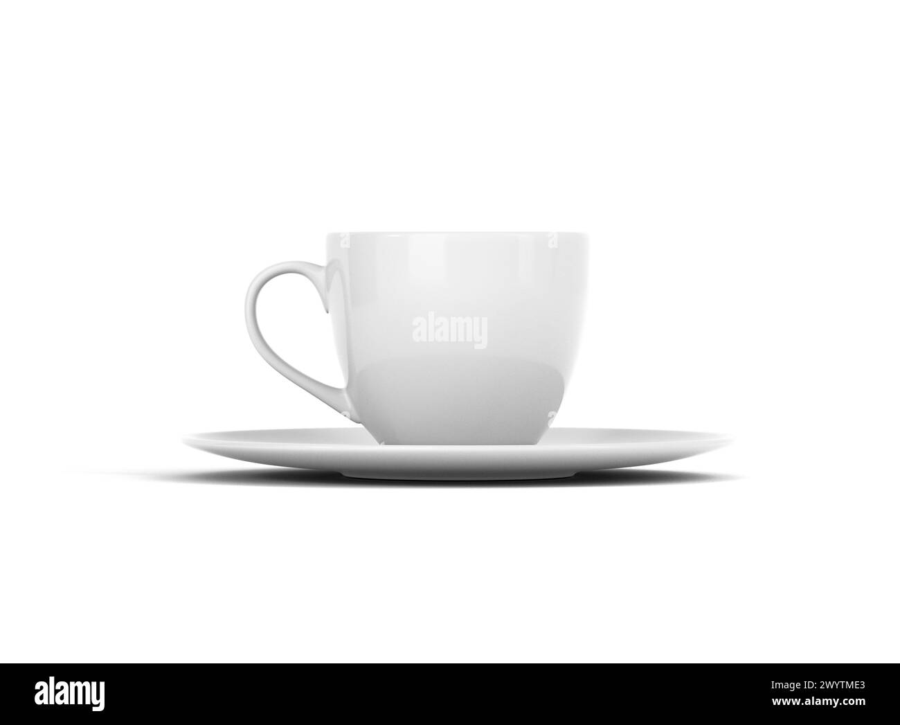 Fond isolé de rendu 3D de la maquette de tasse à café Banque D'Images