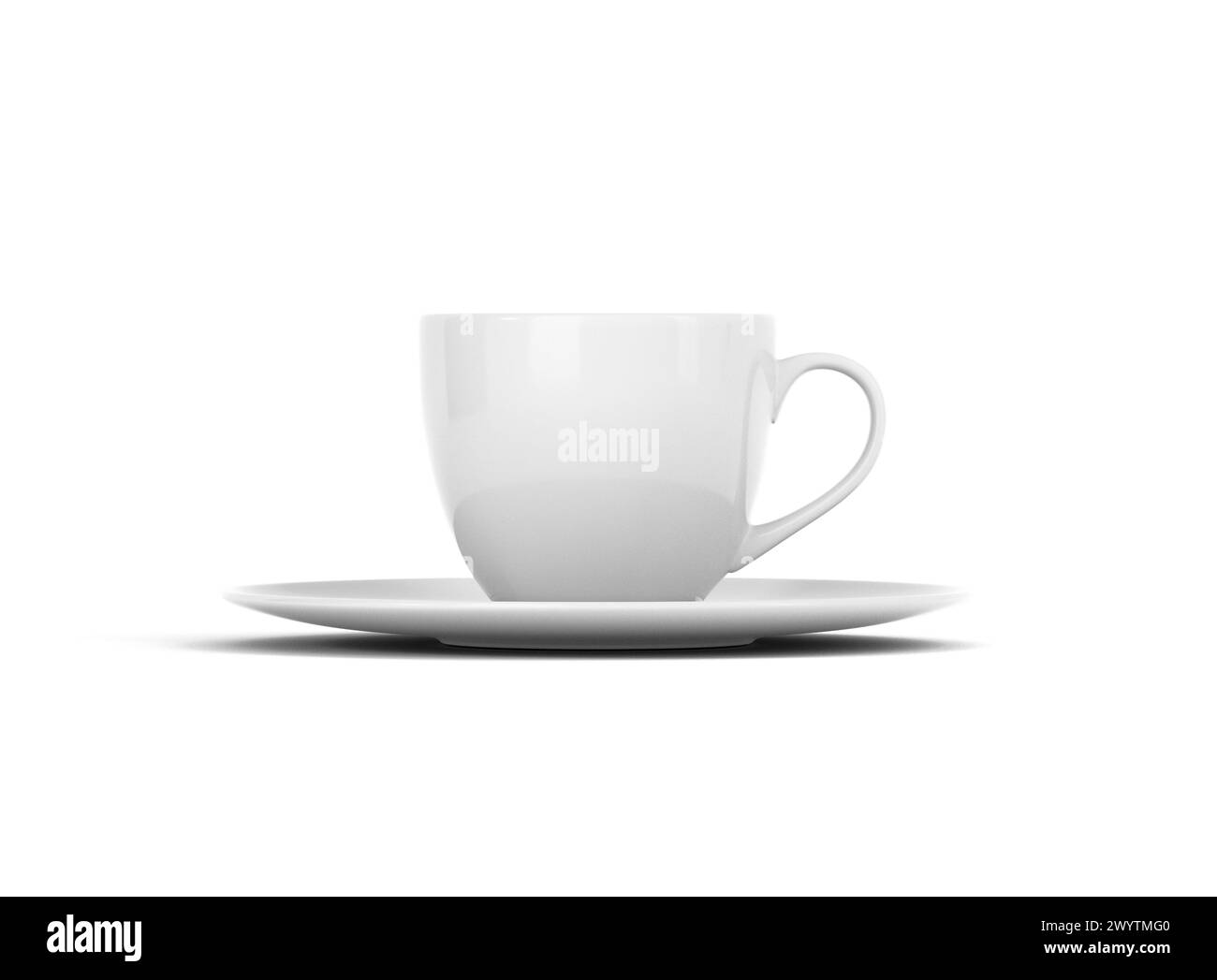 Fond isolé de rendu 3D de la maquette de tasse à café Banque D'Images