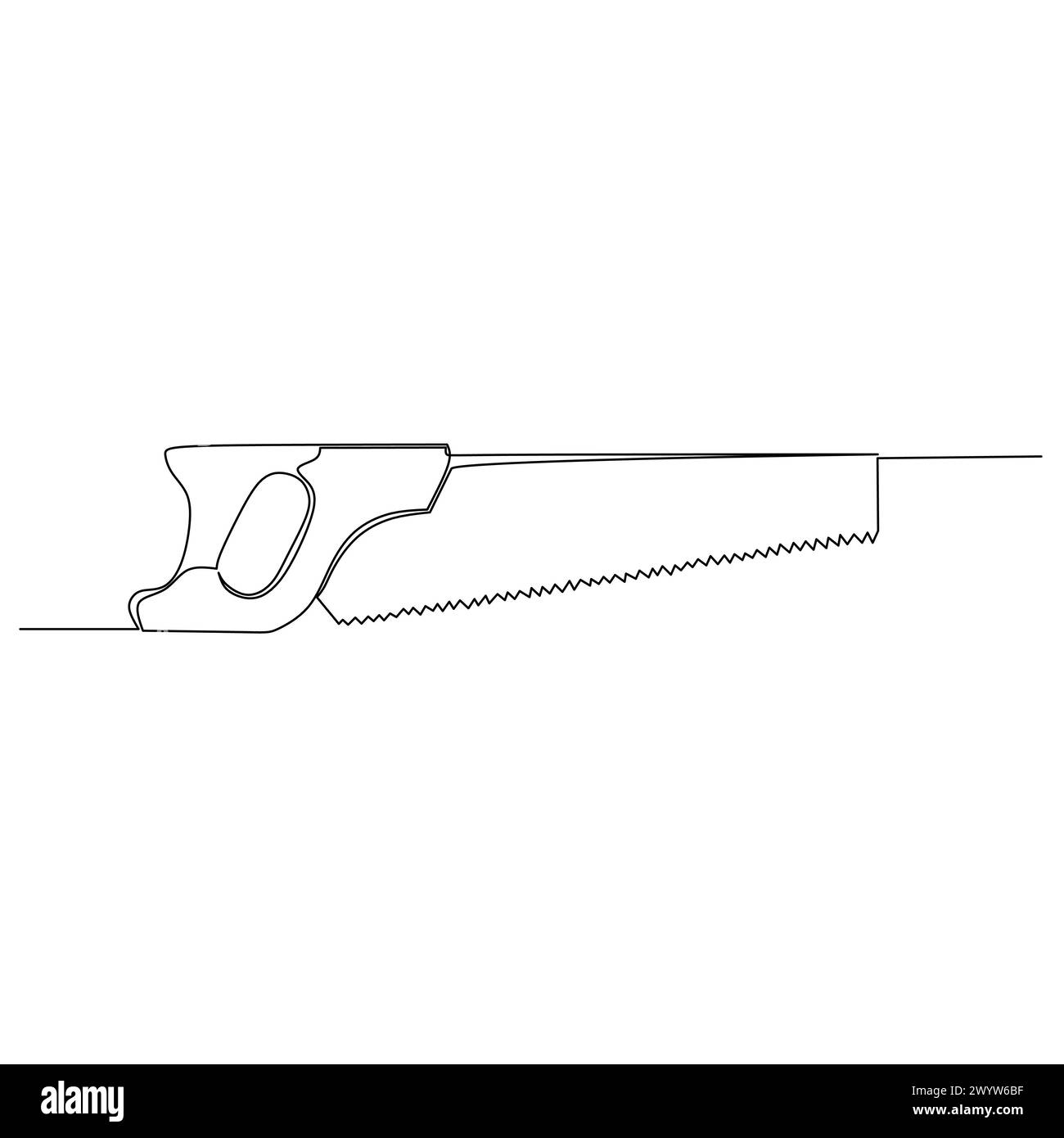 Scies à main pour tracer des lignes continues. Outil domestique pour couper le bois. Simple élément de conception vectorielle de style dessiné à la main. Illustration pour industriel et de construction Illustration de Vecteur