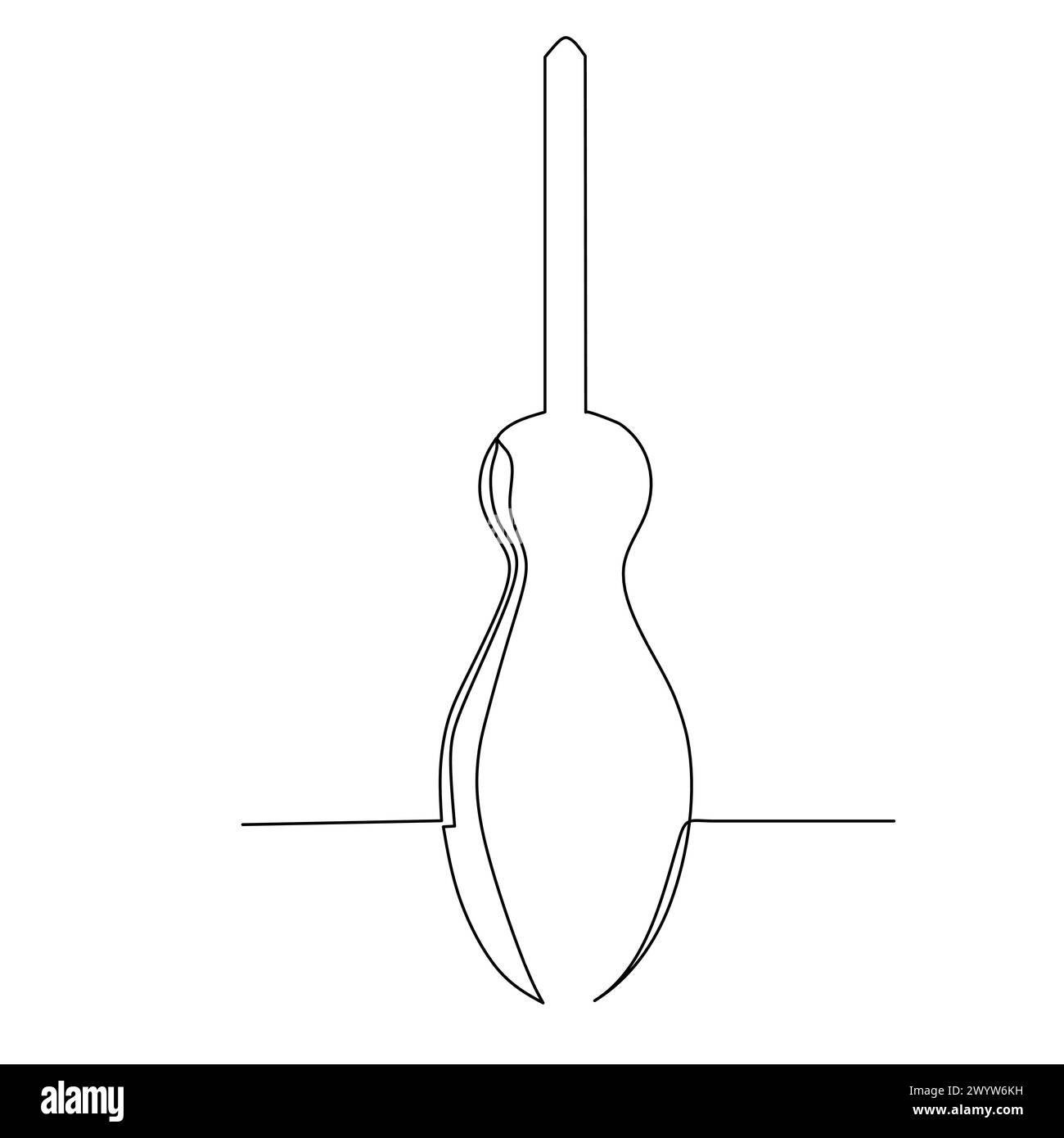 Tournevis dessin en trait continu. Petits outils de travail de menuiserie dans l'atelier et élément de conception de concept de rénovation de maison. Illustration de Vecteur